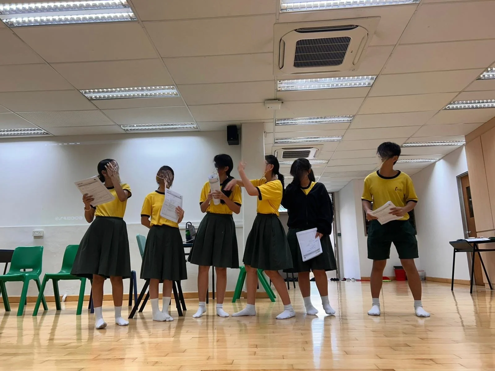 Students presenting their project plans — the facilitation practice in action.