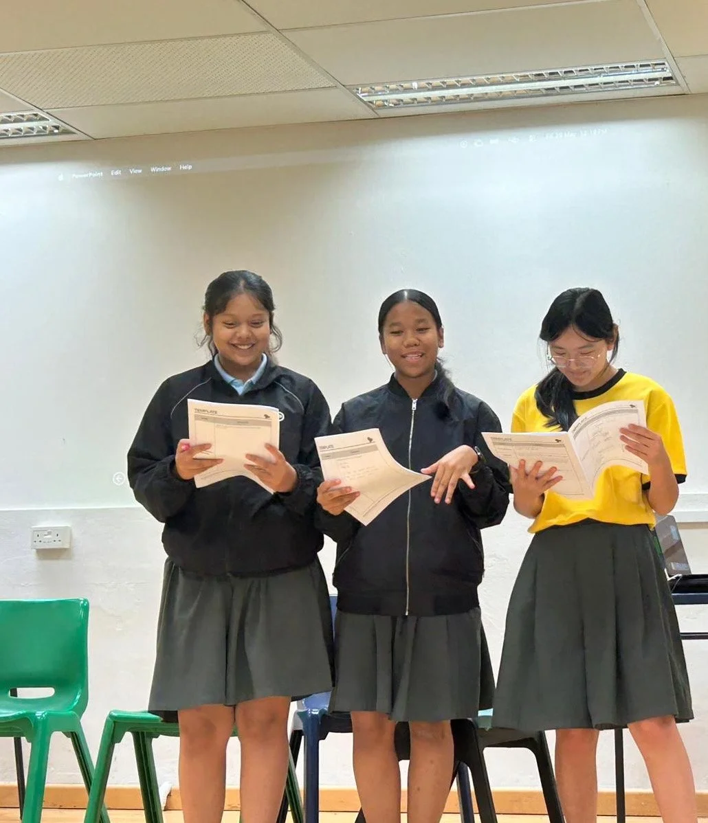 Student councillors present their project plan at a Leaven Academy workshop