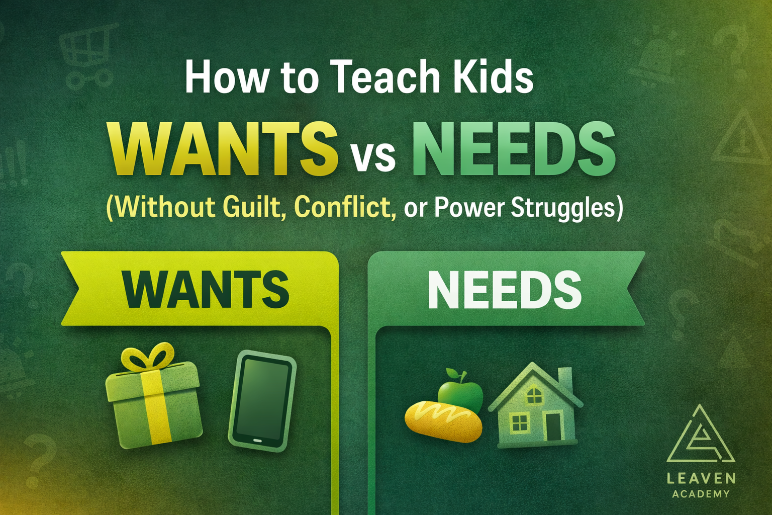 Difference between wants and needs at home