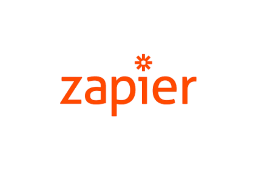 The Zapier logo with black text and an asterisk symbol above the letter 'i' in orange.