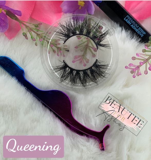 Queening- 15mm Mink Eyelash strips