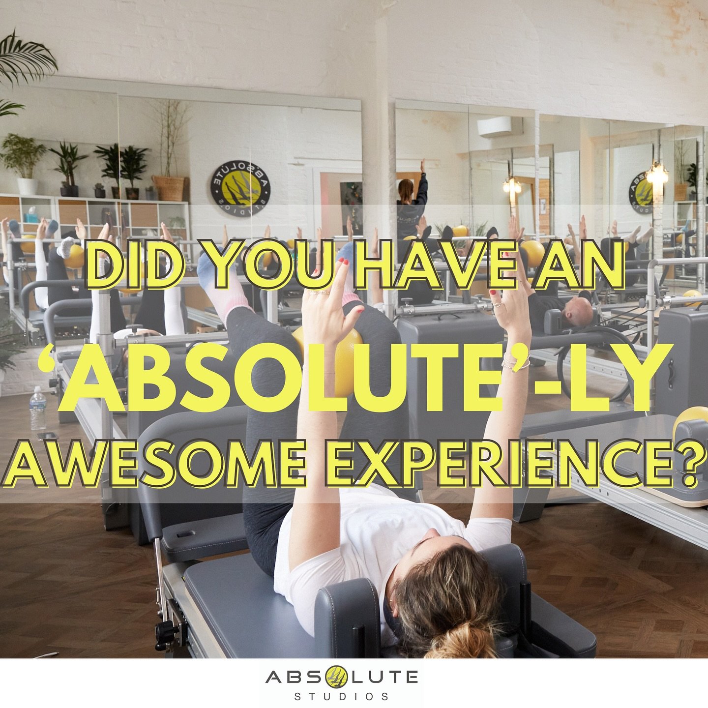 &lsquo;Absolute&rsquo;-ly Awesome! 🤩🏅

At the end of every month, we are giving one lucky member who reviews a FREE class! 
&nbsp;
So next time you see one of those &lsquo;thanks for joining&rsquo; messages pop up on your phone screen post class, o