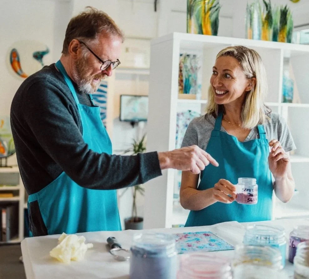 How to add colour to create glass art