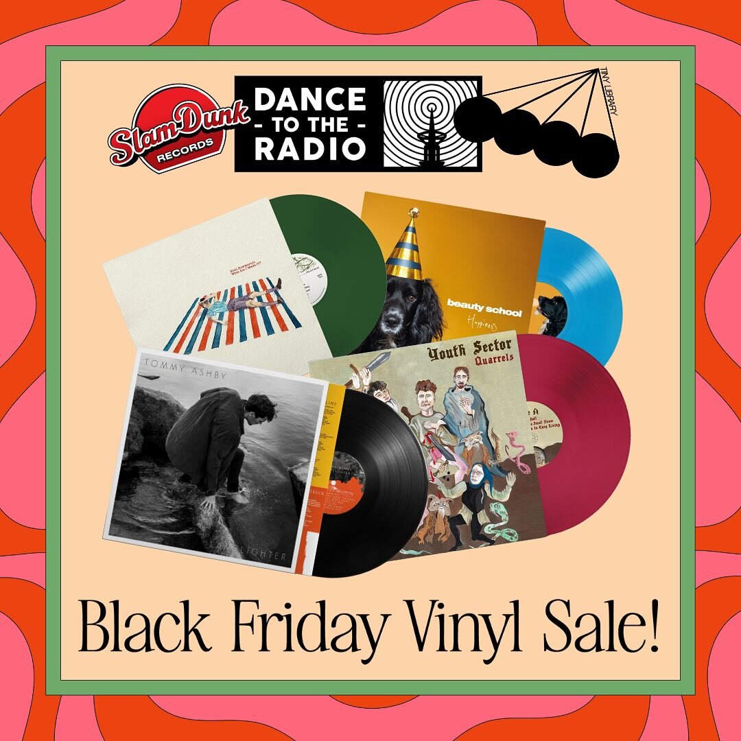 Calling all vinyl heads! 🎧
&nbsp;
Our Black Friday vinyl sale is now on! We're knocking 30% off all vinyl products across our @dancetotheradio_uk @slamdunkrecords and @tinylibraryrecs label Bandcamp stores (alongside select artist stores) from now t