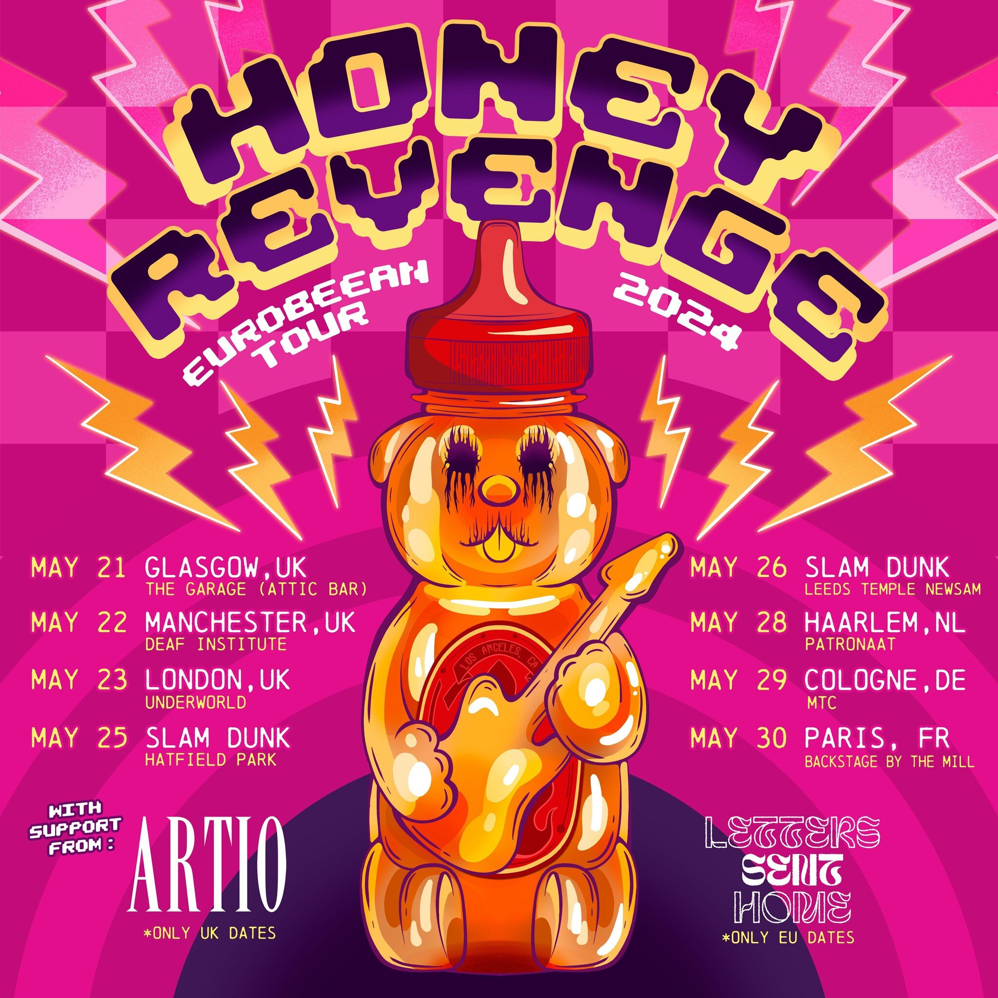 Just announced! @artiomusic join @honeyrevengeca on their UK tour dates in May! 🖤❤️&zwj;🔥

What a way to warmup for @slamdunkmusic 👊