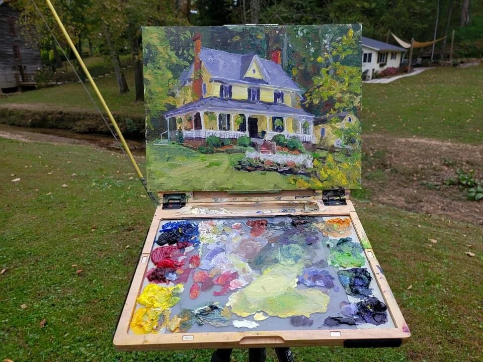 Karl Bostwick painting at Kapps Mill Estate.