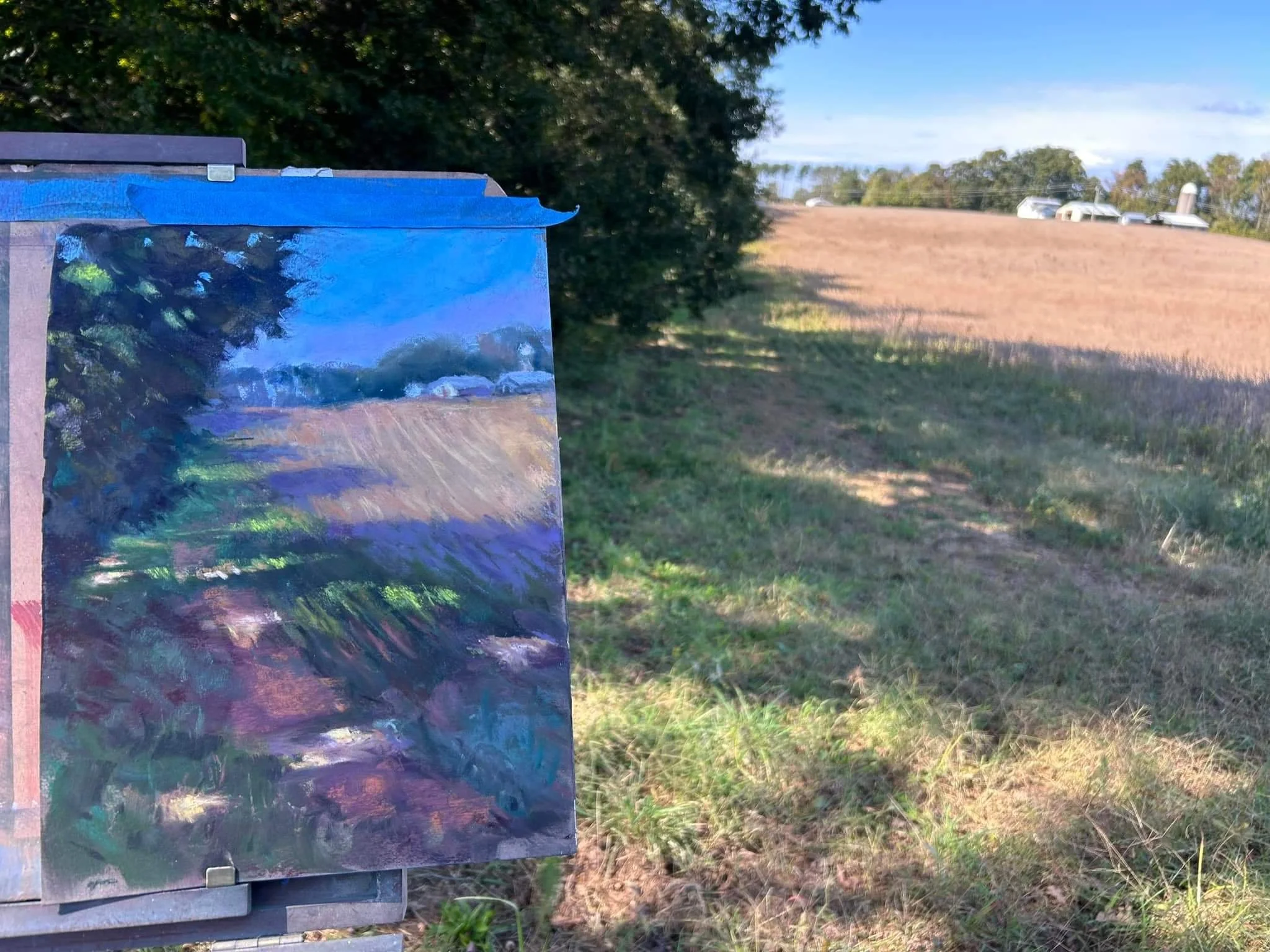 Joan Dreicer pastel at Grassy Creek Vineyard