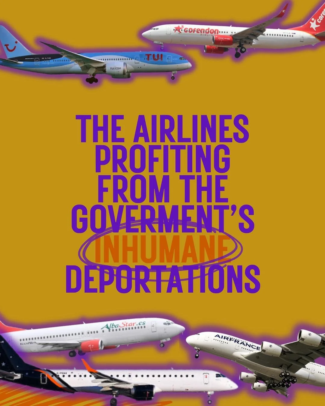 Take action today: 

Use the link in our bio to write to these airlines, telling them to stop their racist deportation flights and check out the work of @jcwi_uk for more details!