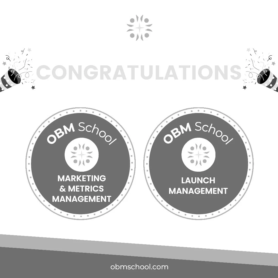 Today was a BIG day in my journey towards graduating from the OBM School @theobmschool Certification Program - I earned my skills credential badges in Metrics &amp; Marketing Management and Launch Management! ⠀⠀⠀⠀⠀⠀⠀⠀⠀
⠀⠀⠀⠀⠀⠀⠀⠀⠀
Thank you to Sarah No