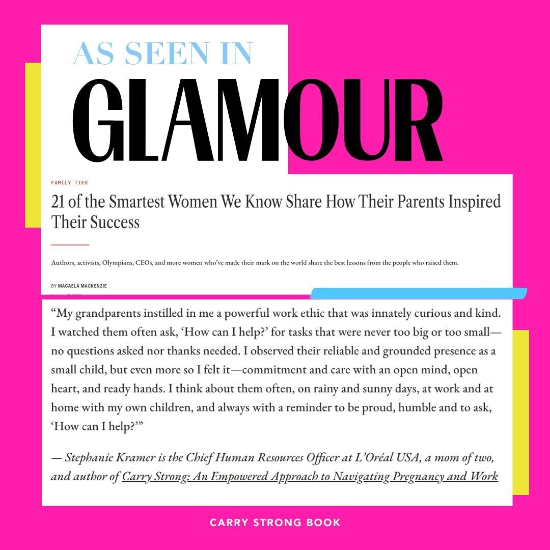 As Seen In - GLAMOUR! 

Community, one of the Carry Strong principles is so important to cultivate not only during pregnancy, but always. As parents and parents to be, we often aspire to be a champion of support for our children, and want to inspire 