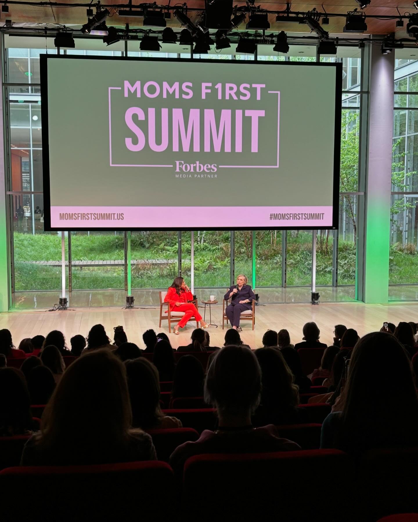 New York&rsquo;s First Lady @govkathyhochul and @hillaryclinton speaking today at the #momsfirstsummit with @forbeswomen @momsfirstus &mdash; too many good moments to share; one that stuck: &ldquo;I think motherhood has gotten harder because of the i
