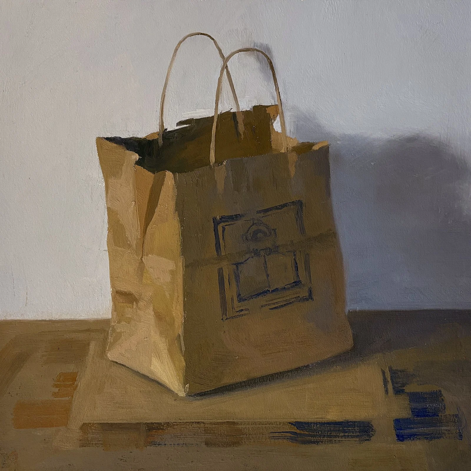 Off Square, oil on paper on panel, 14" x 14"