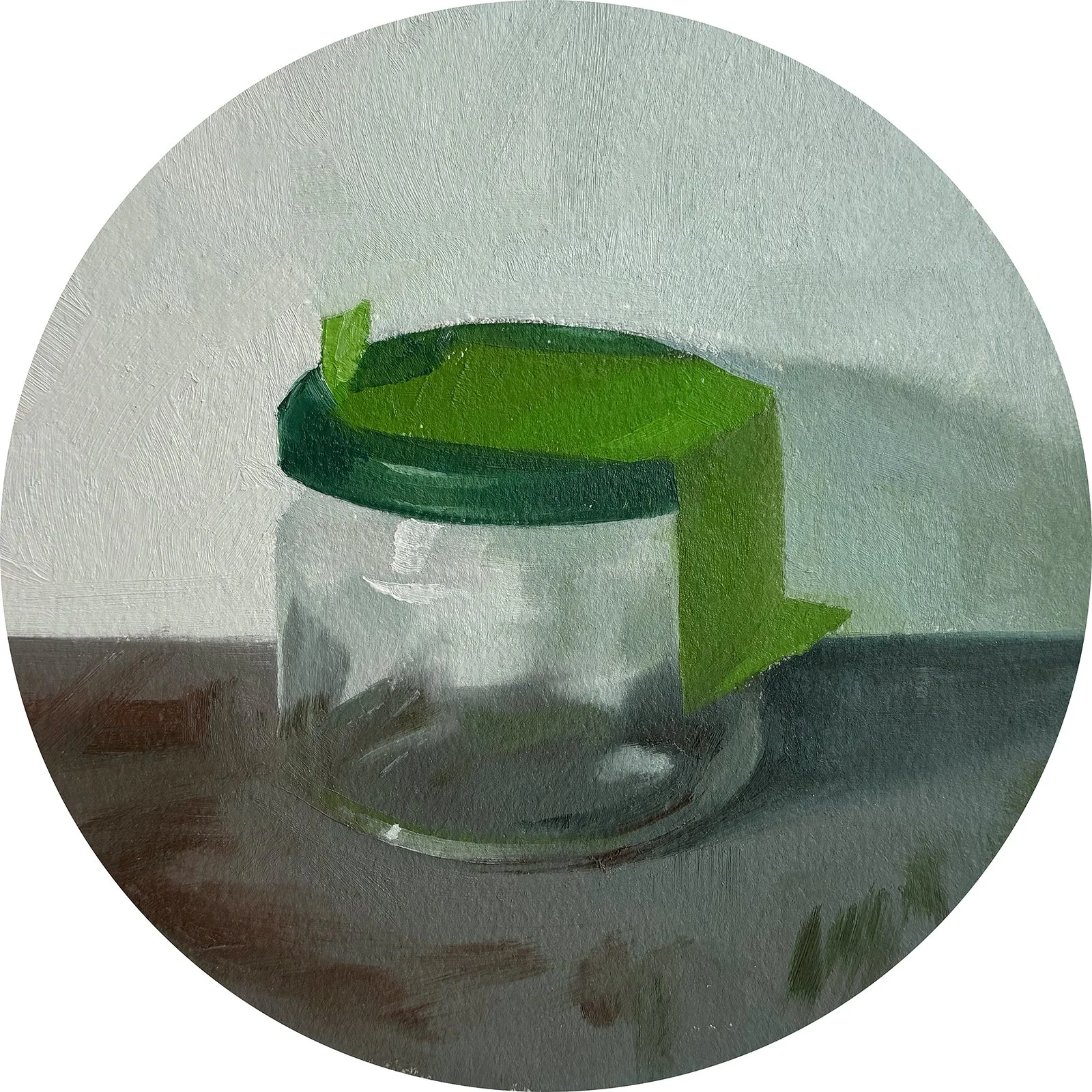 Hollow, oil on paper on panel, 6" tondo