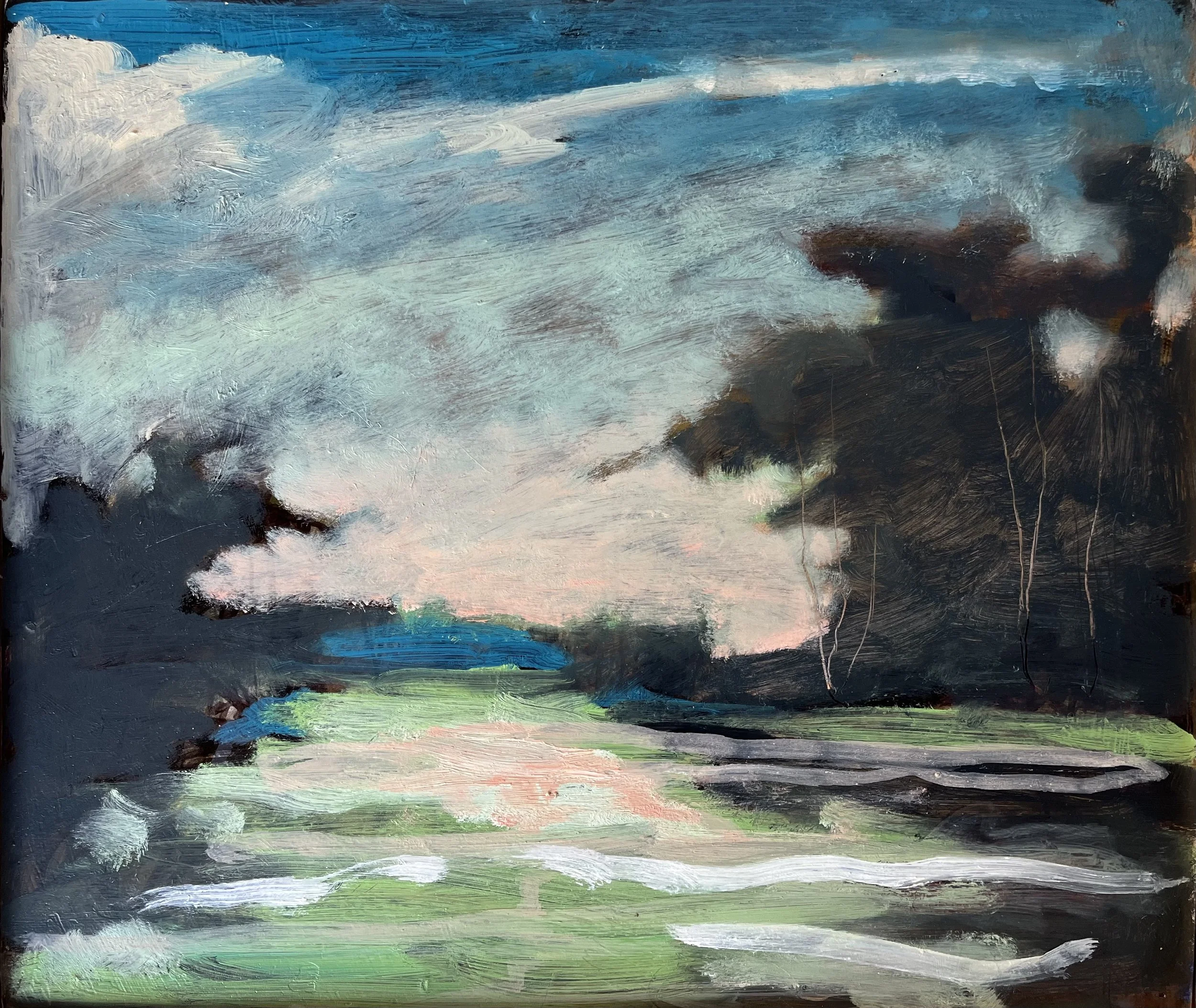 Yoconal River/Spring, oil on panel, 11 x 13 inches