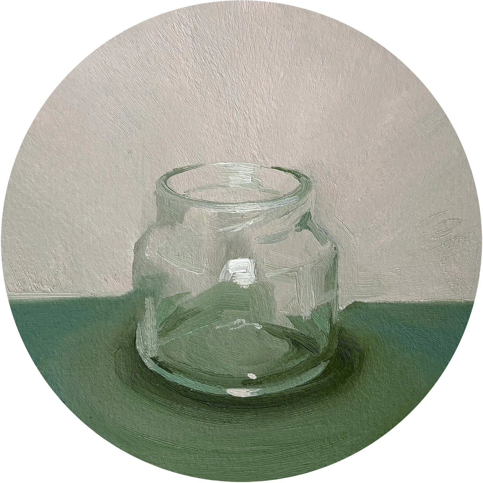Pulse, oil on paper on panel, 6" tondo