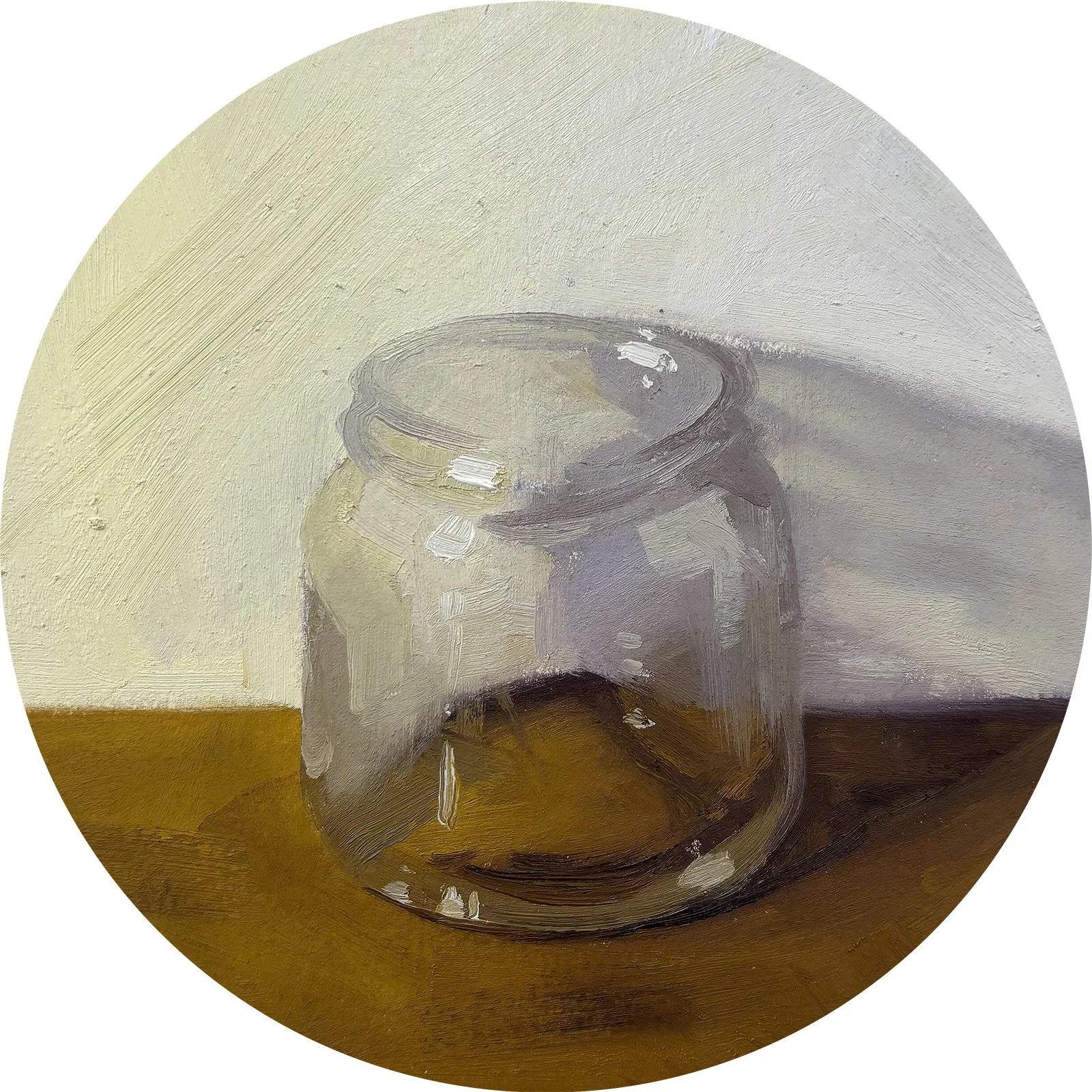 Inner Glow, oil on paper on panel, 6" tondo
