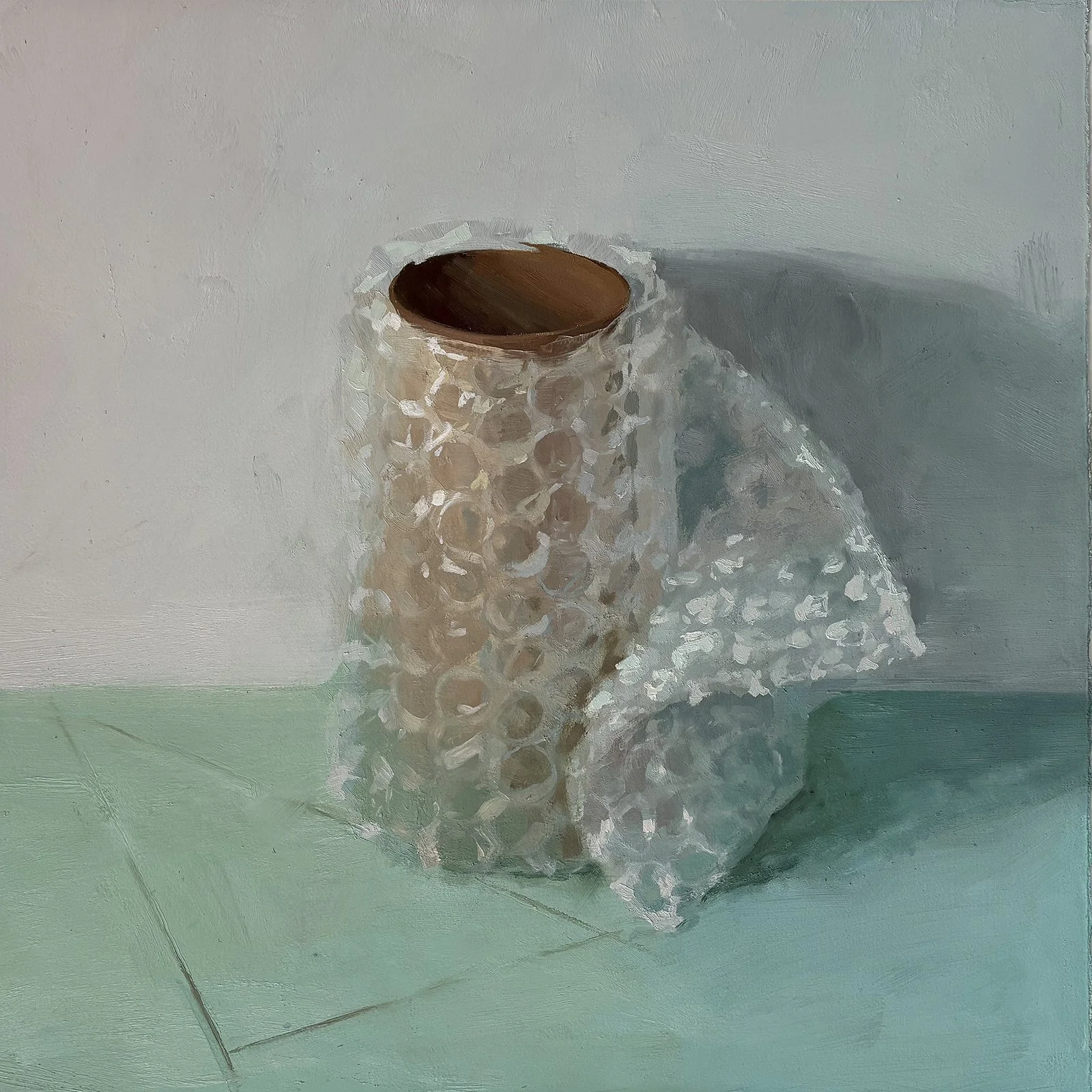 Changes, oil on paper on panel, 20" x 20"