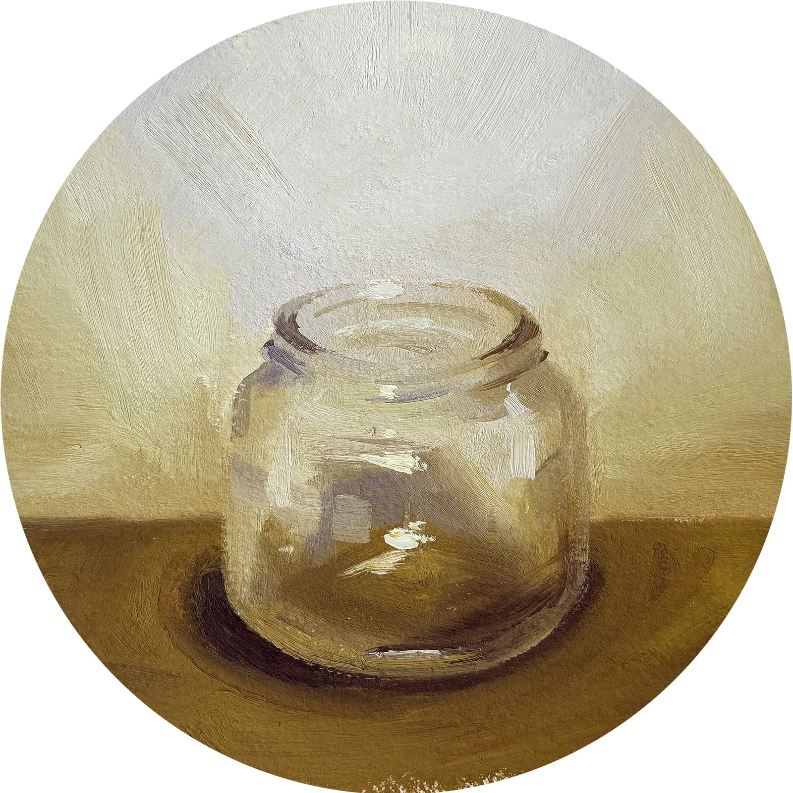 Incandescent, oil on paper on panel, 6" tondo