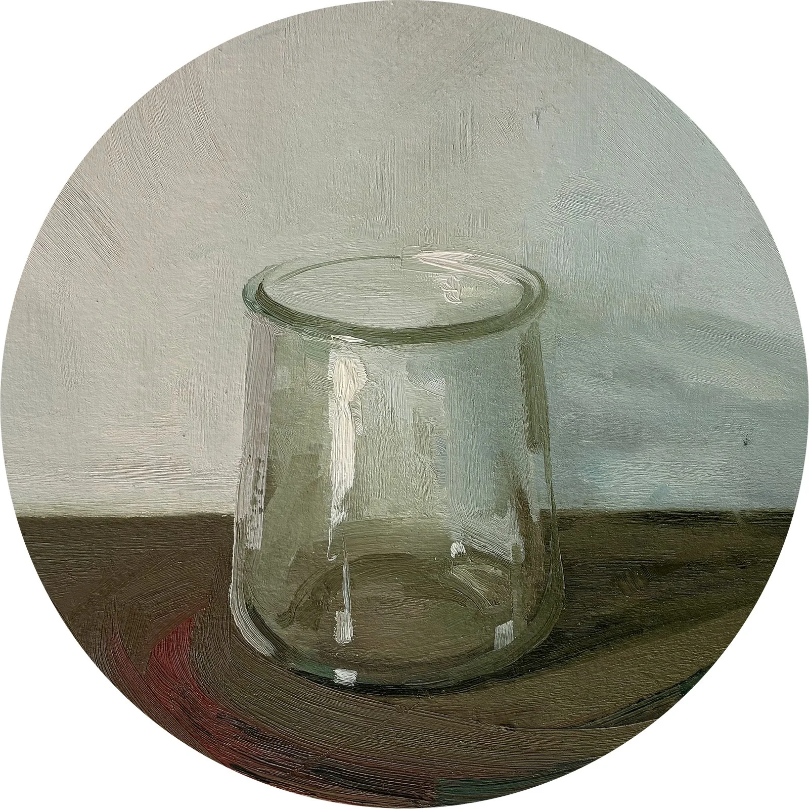 Spiral, oil on paper on panel, 6" tondo