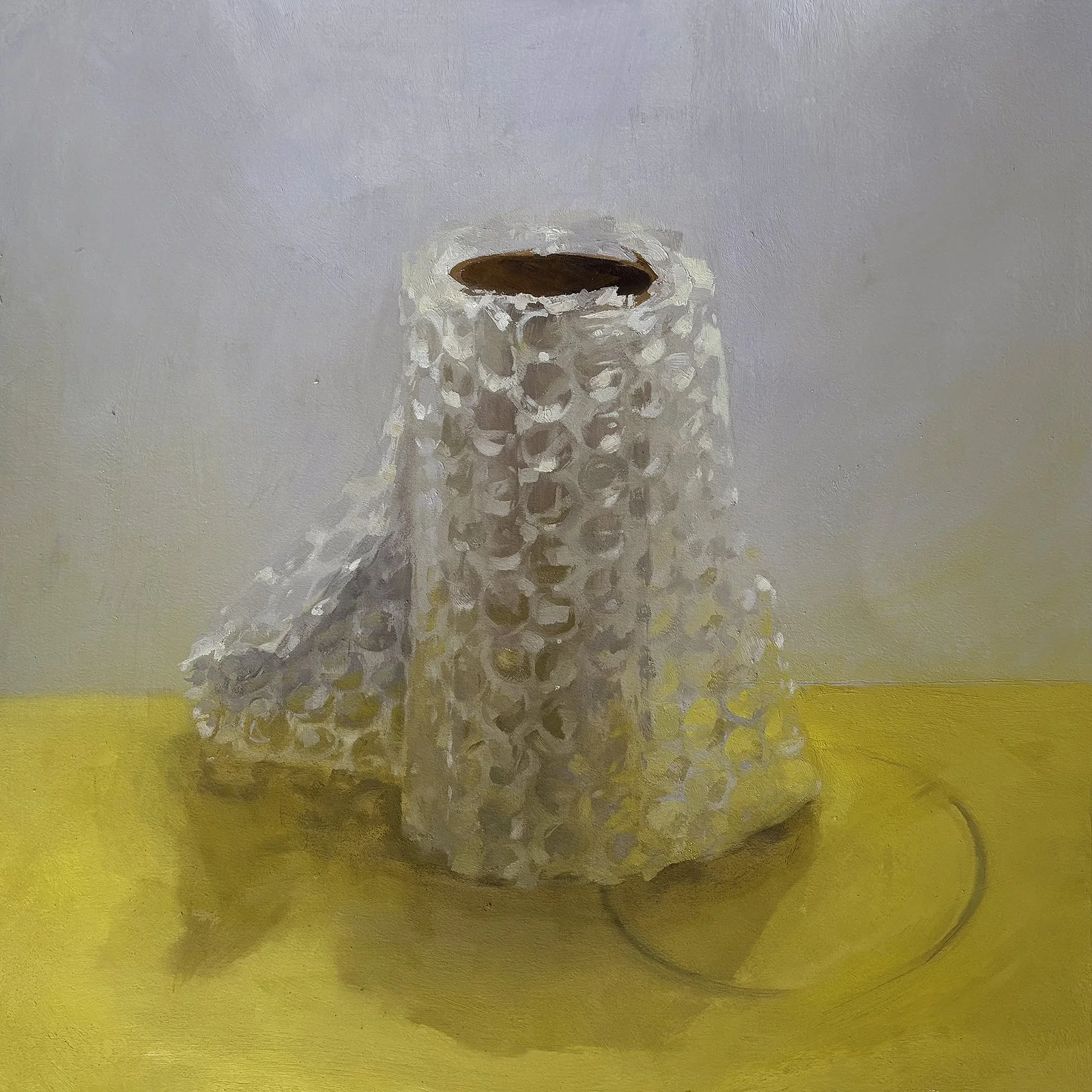 Round and Round, oil on paper on panel, 20" x 20"