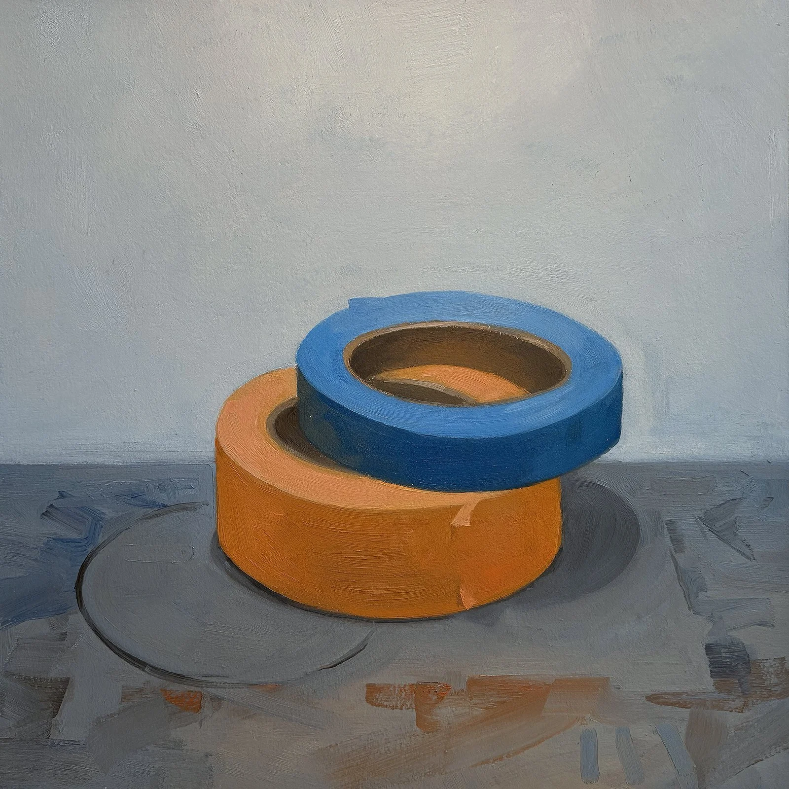 Askew, oil on paper on panel, 14" x 14"