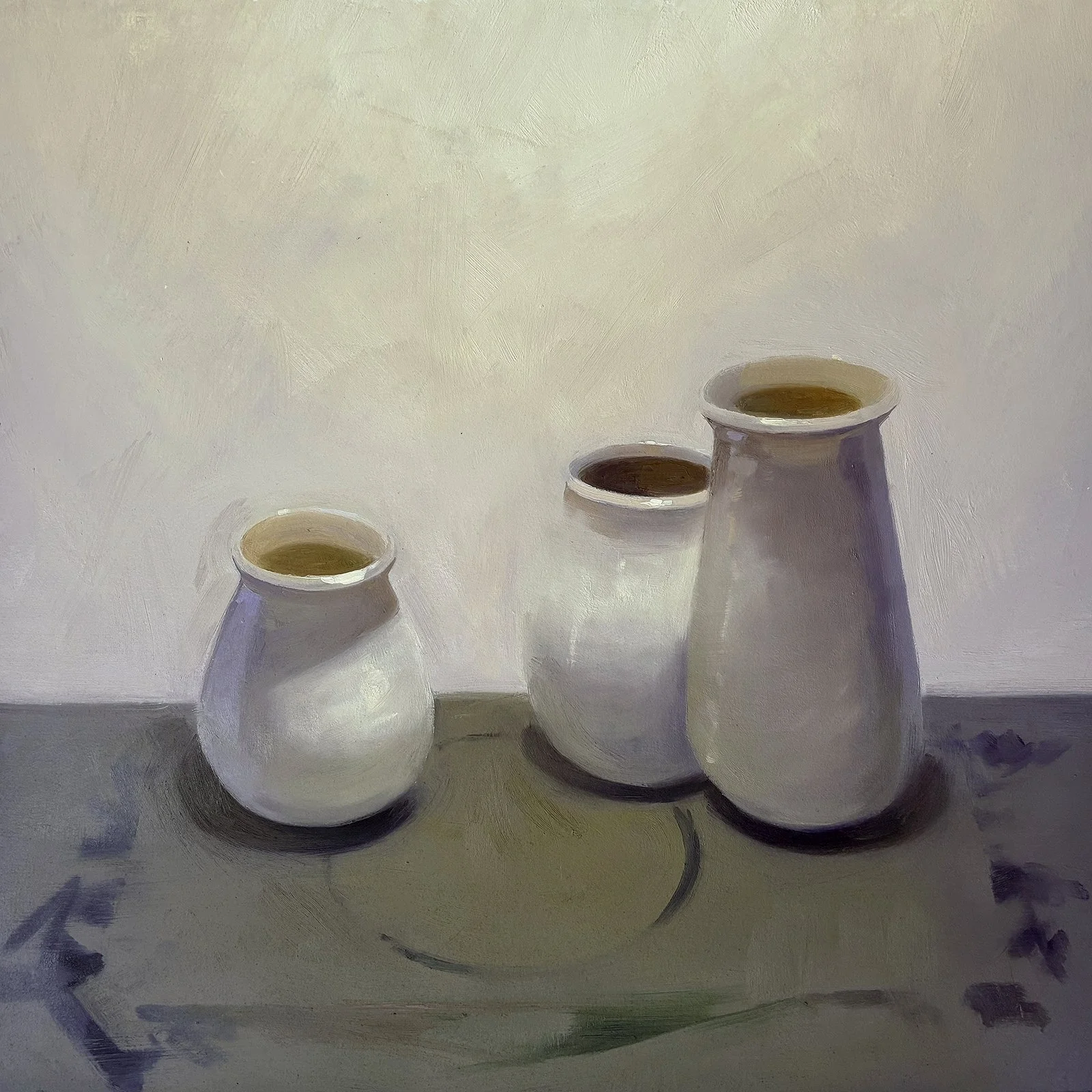 Nightfall, oil on paper on panel, 20" x 20"