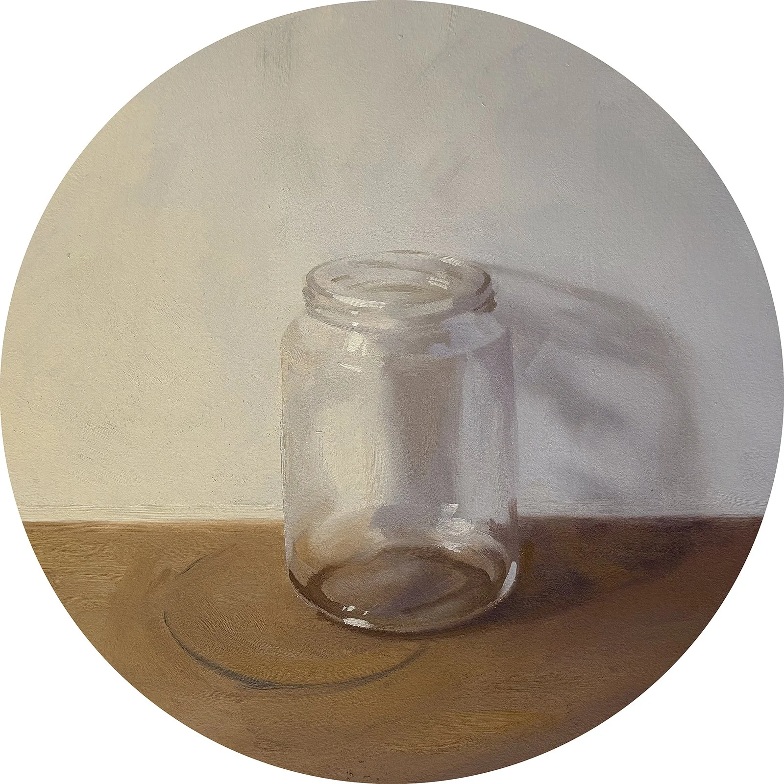 Autumnal, oil on paper on panel, 14" tondo