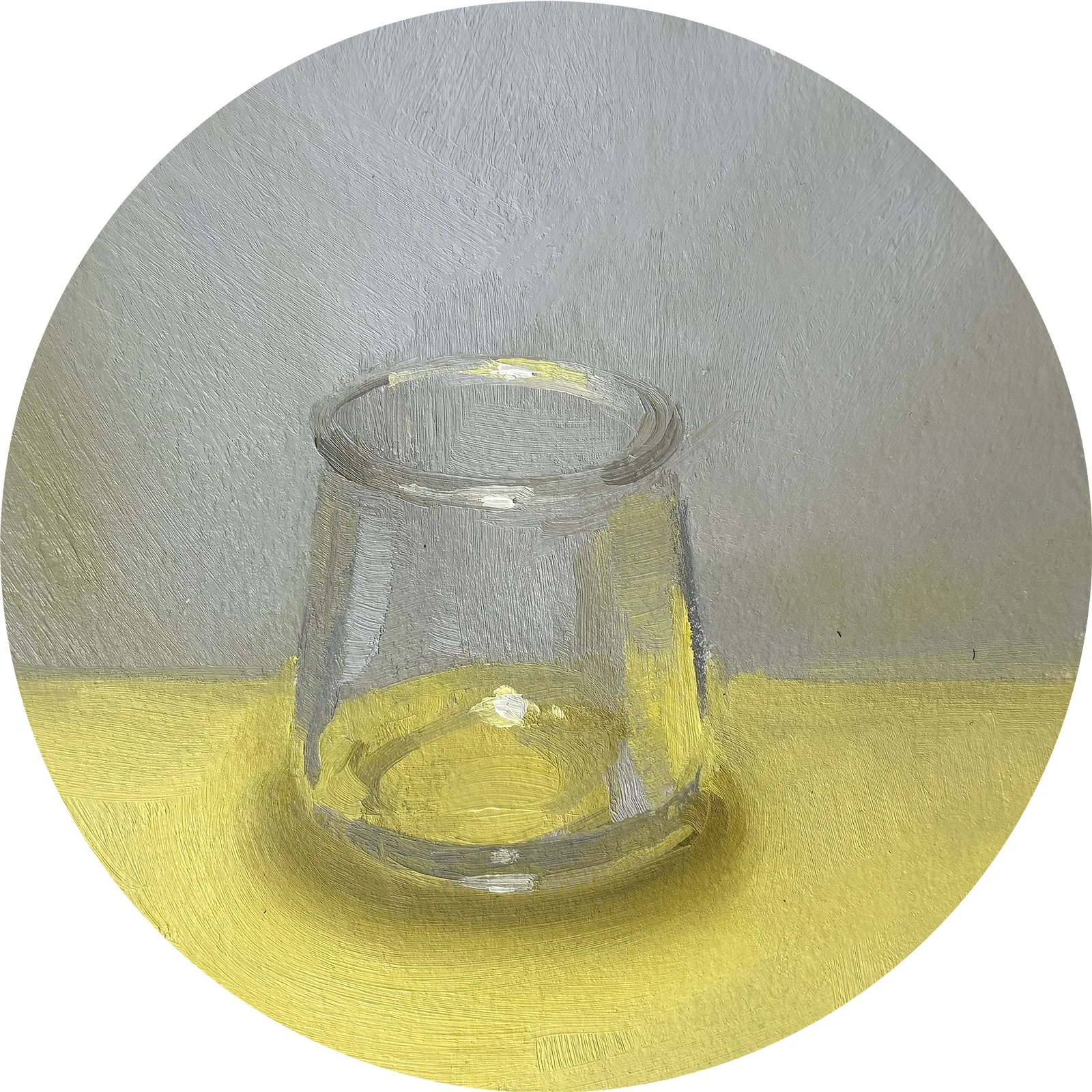 Coming Up, oil on paper on panel, 6" tondo