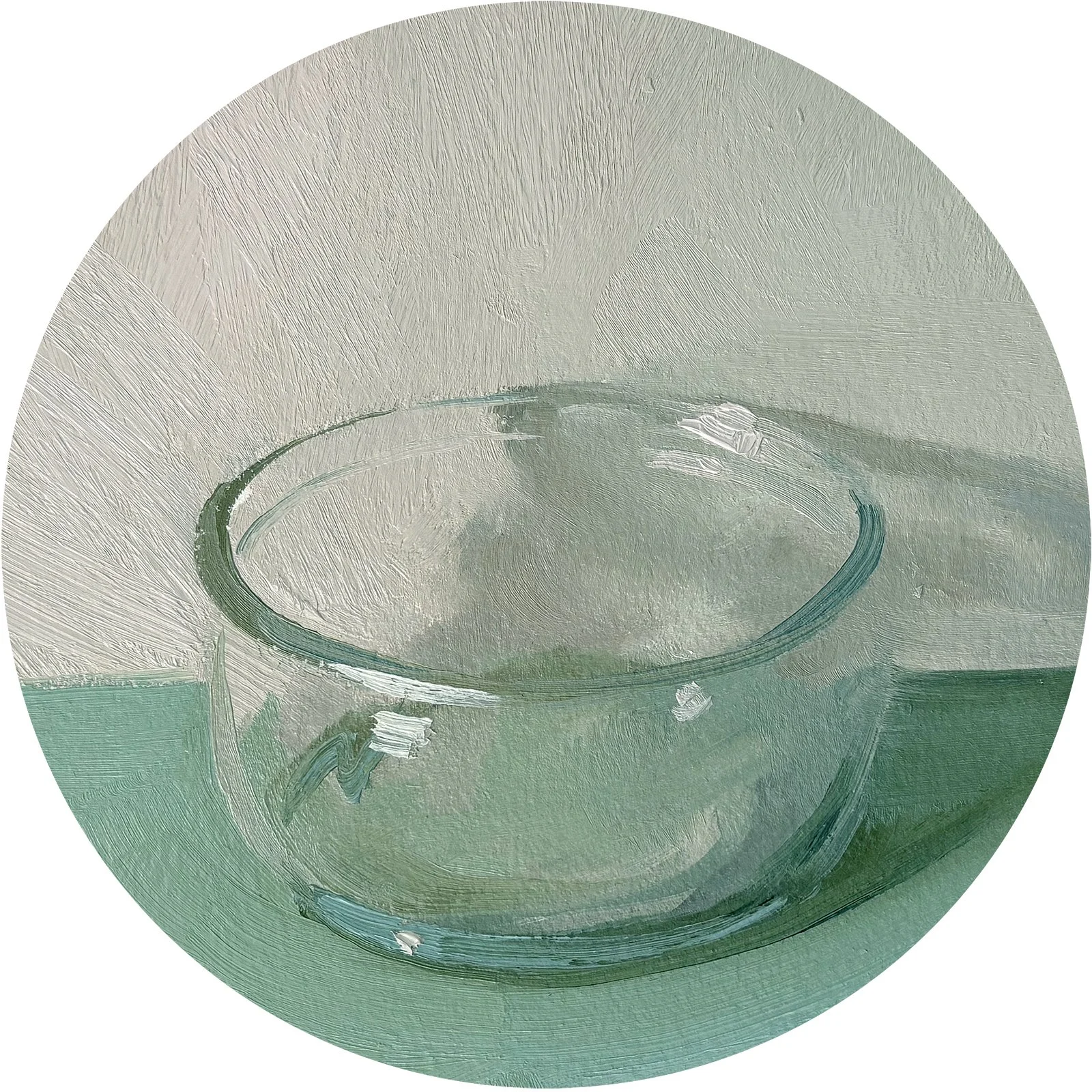 Deep Well, oil on paper on panel, 6" tondo