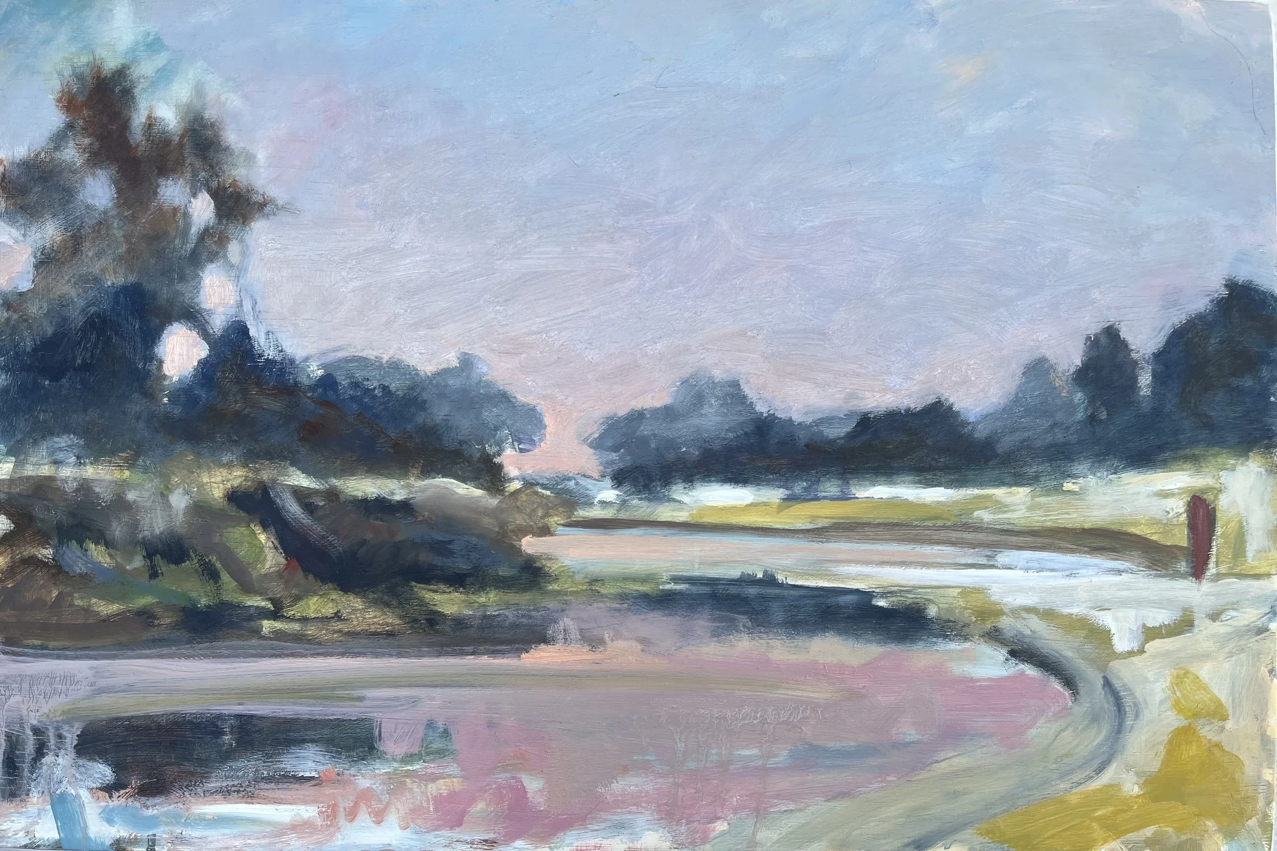 Mudline Bridge, oil on panel, 16 x 24 inches