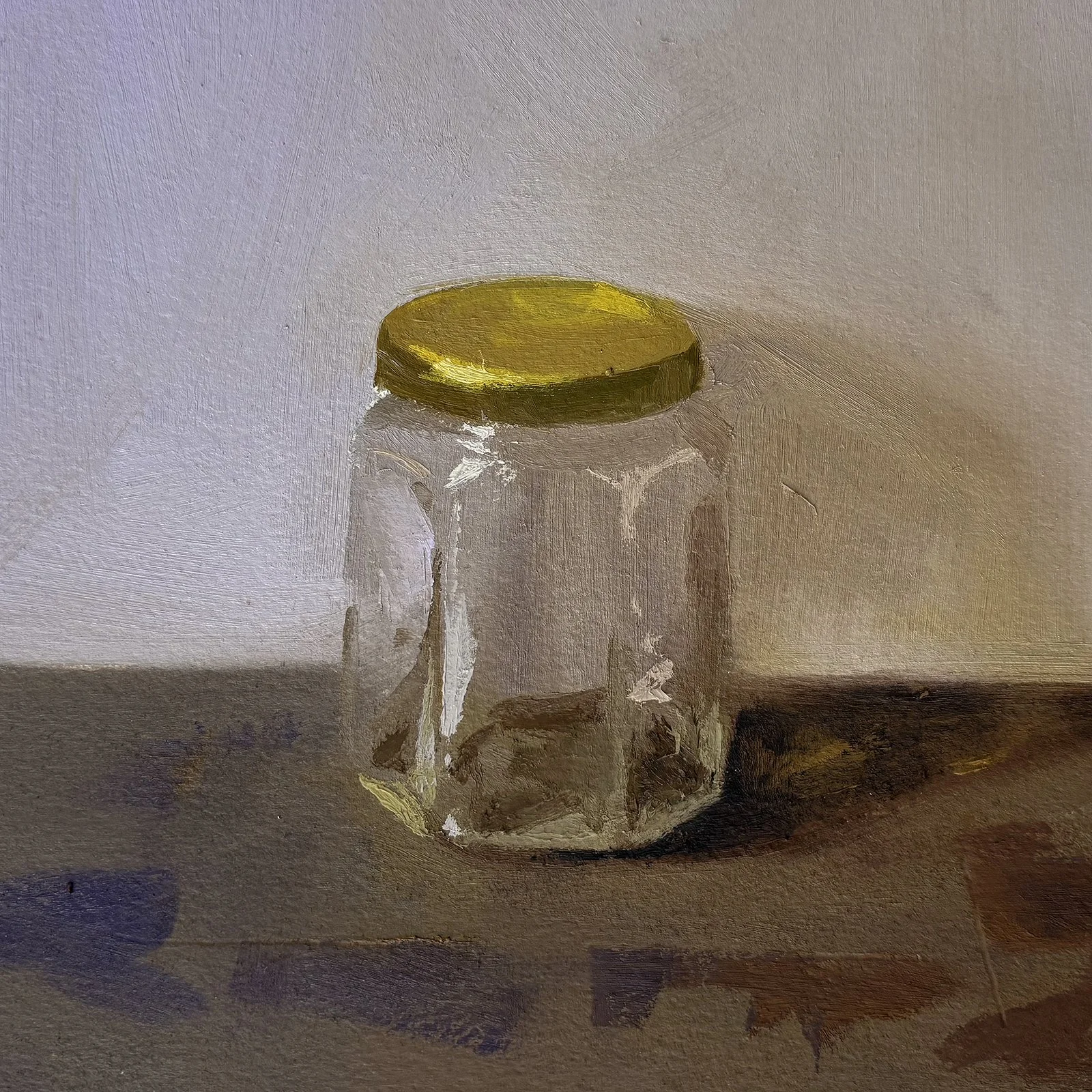 Planar, oil on paper on panel, 6" x 6"