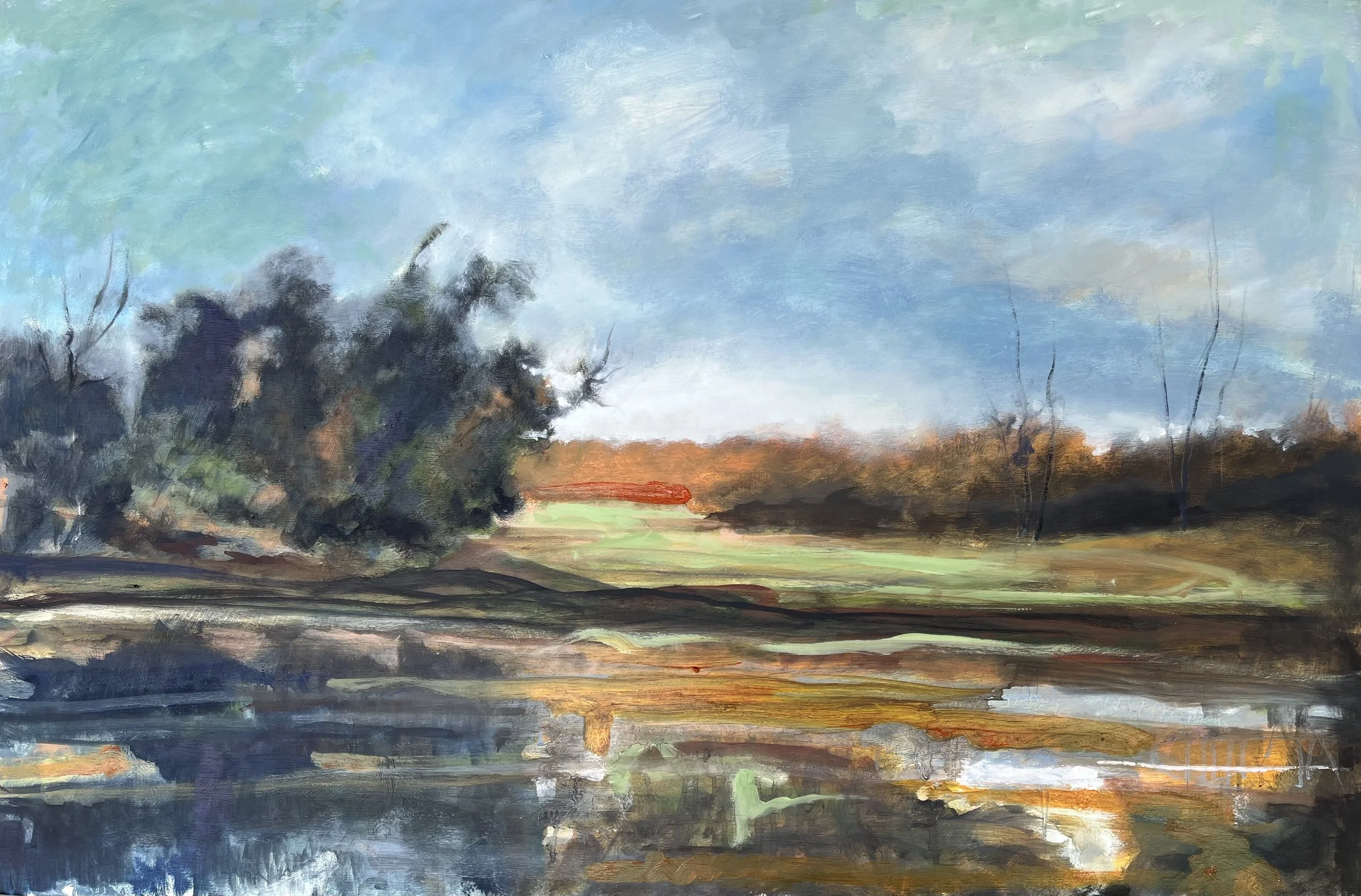 Burdine Healing Ground, oil on panel, 24 x 36 inches