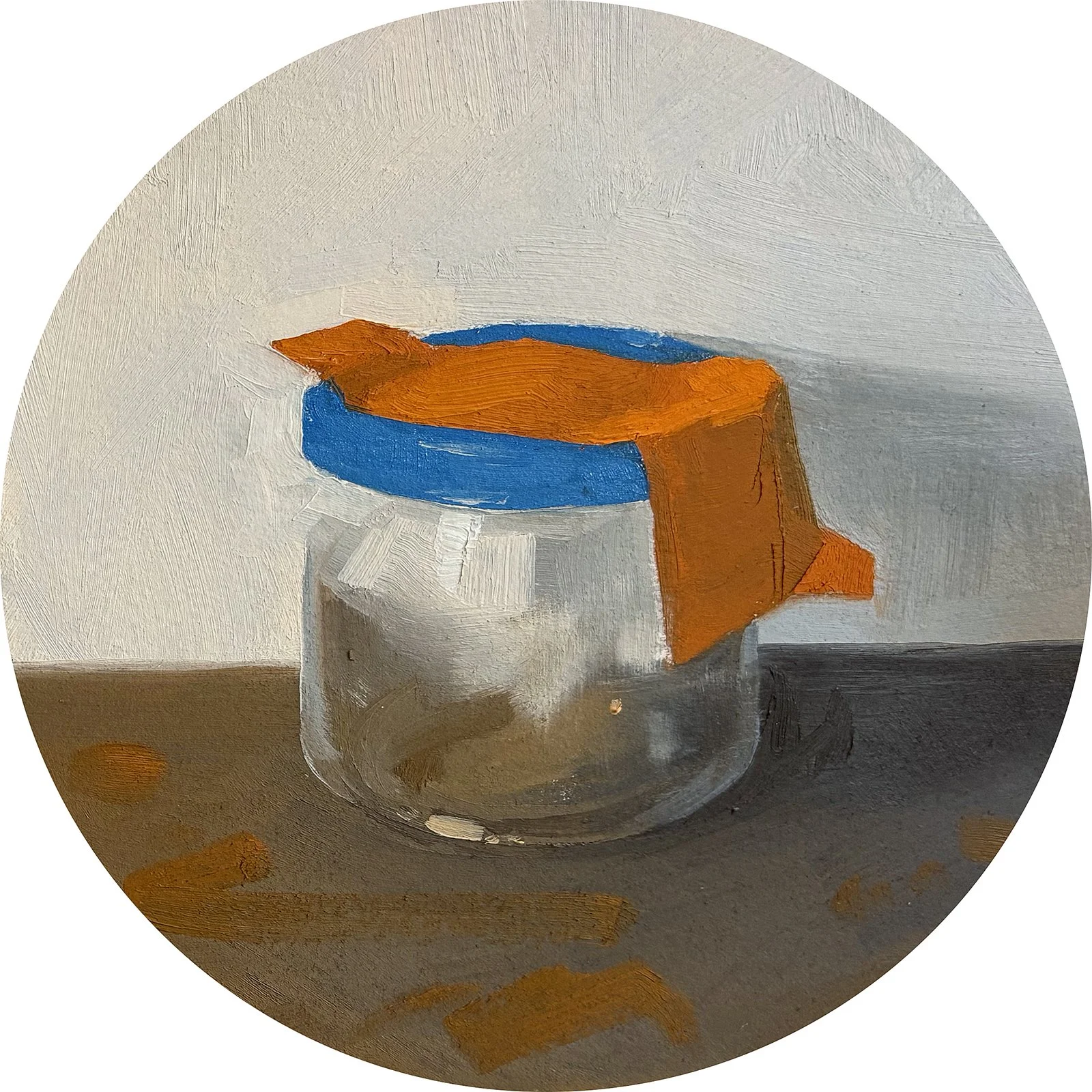 Outer, oil on paper on panel, 6" tondo