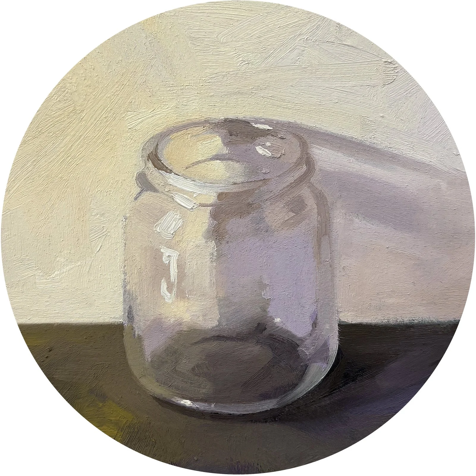 Wanting, oil on paper on panel, 6" tondo