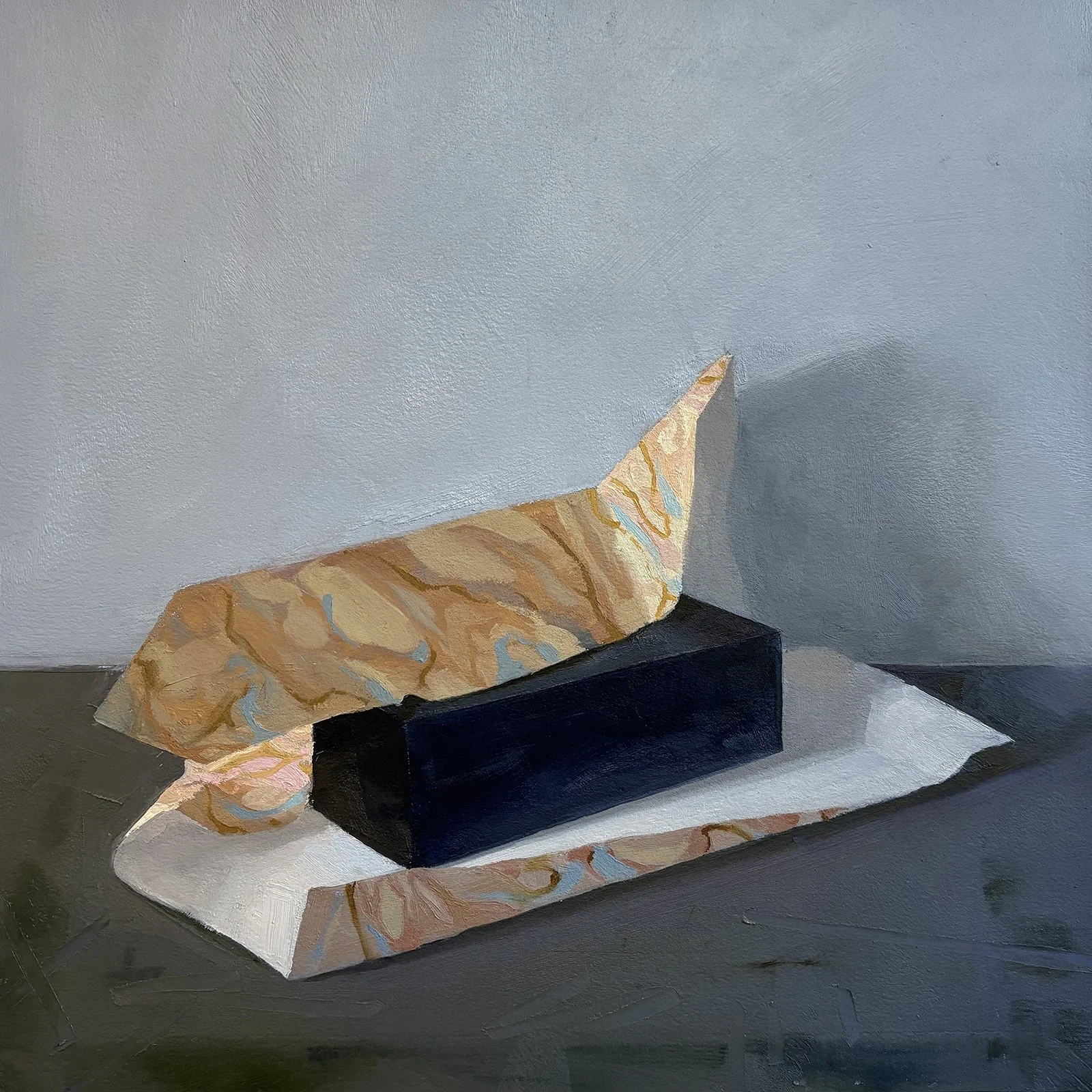 Marbles, oil on paper on panel, 14" x 14"