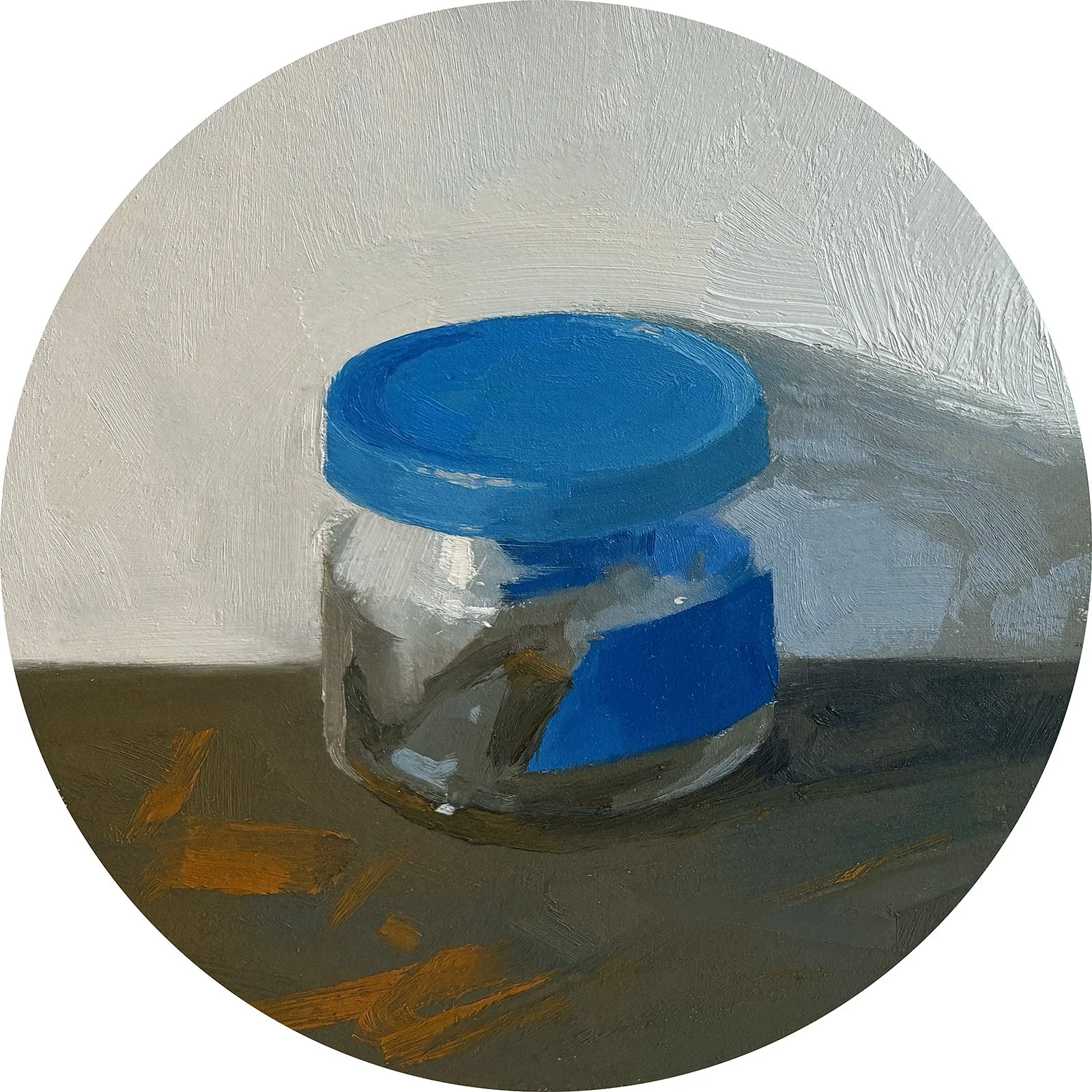 Inner, oil on paper on panel, 6" tondo