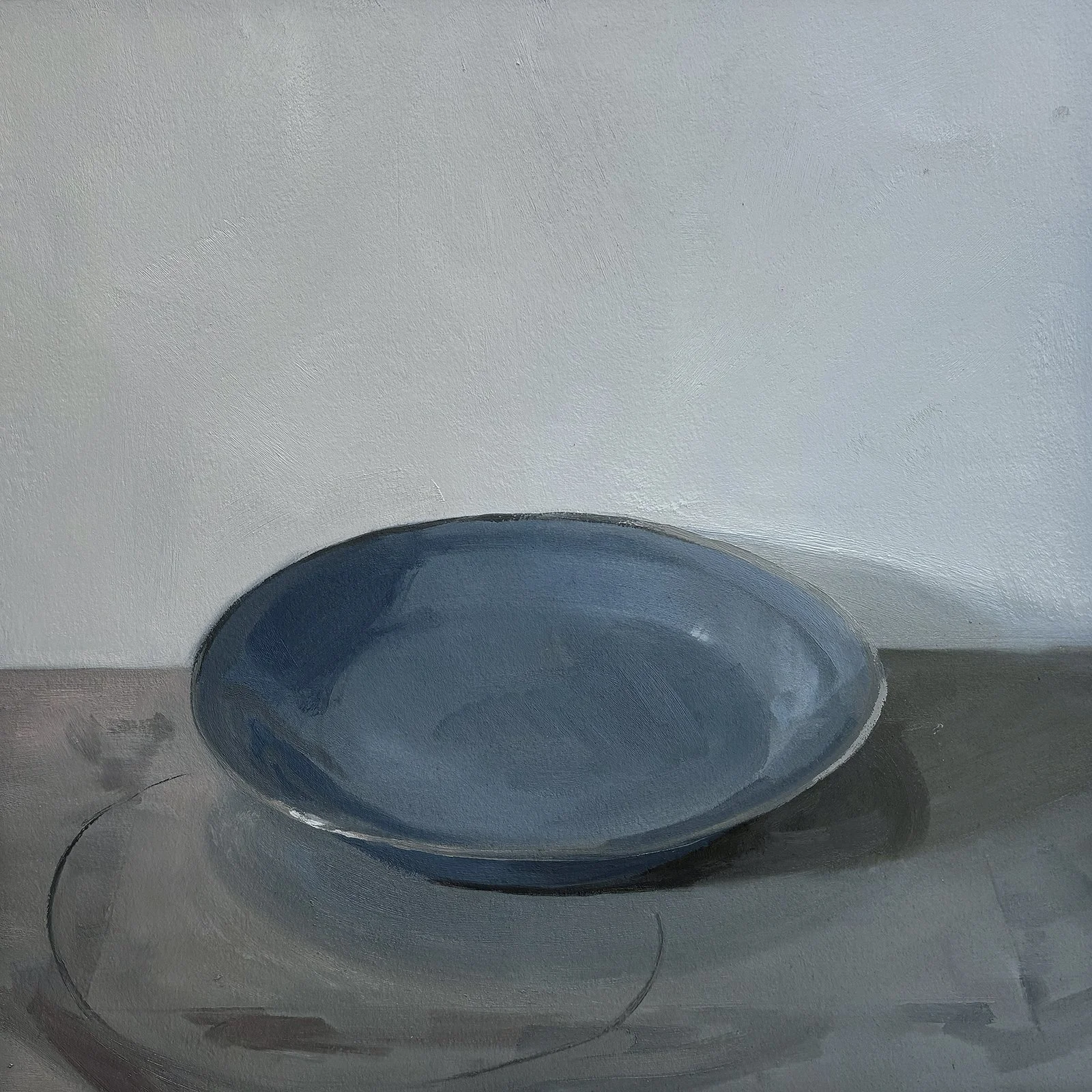 Stillness, oil on paper on panel, 14" x 14"
