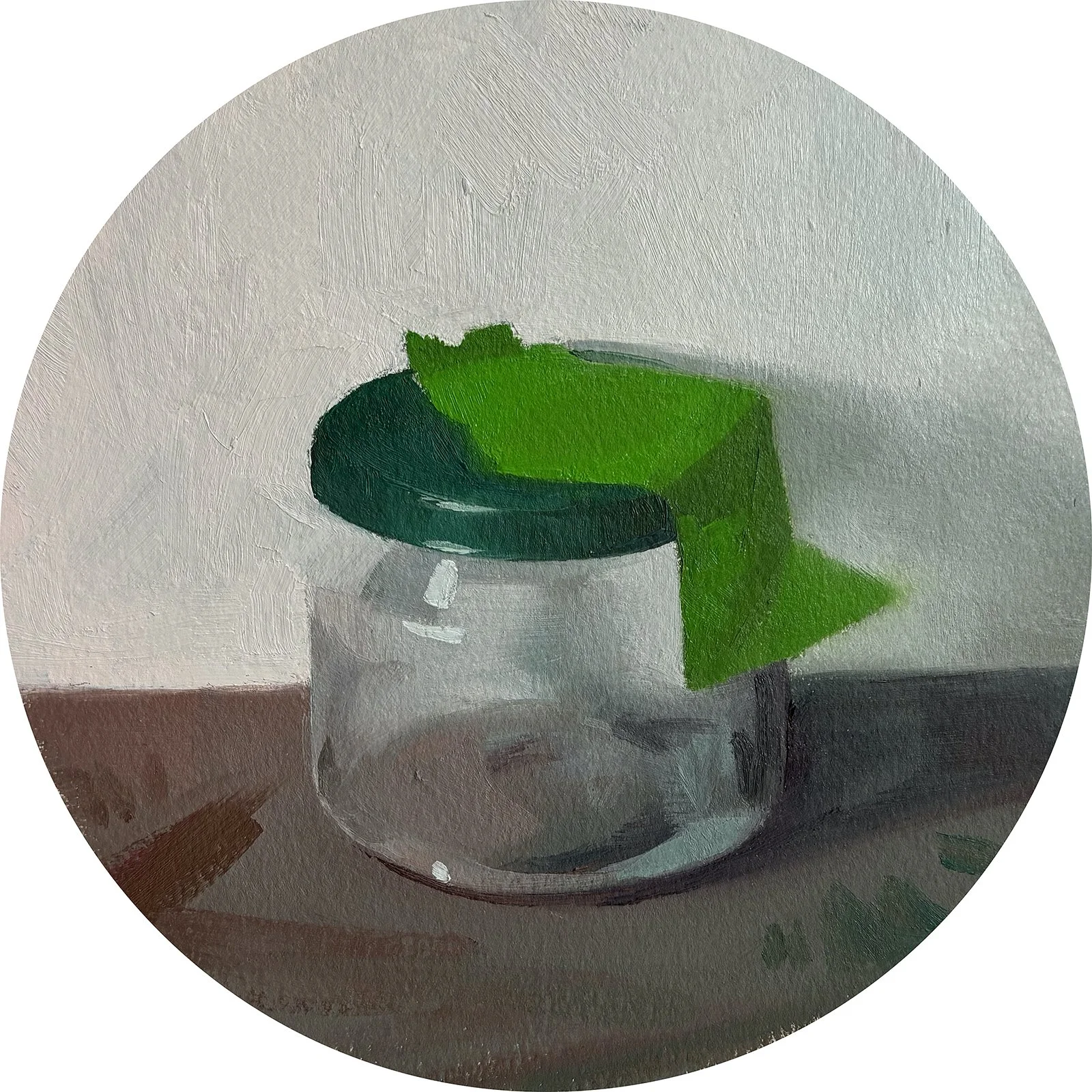 Whole (II), oil on paper on panel, 6" tondo