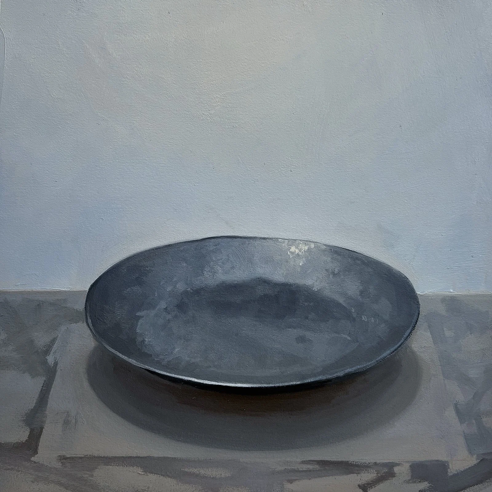 Seconds, oil on paper on panel, 14" x 14"
