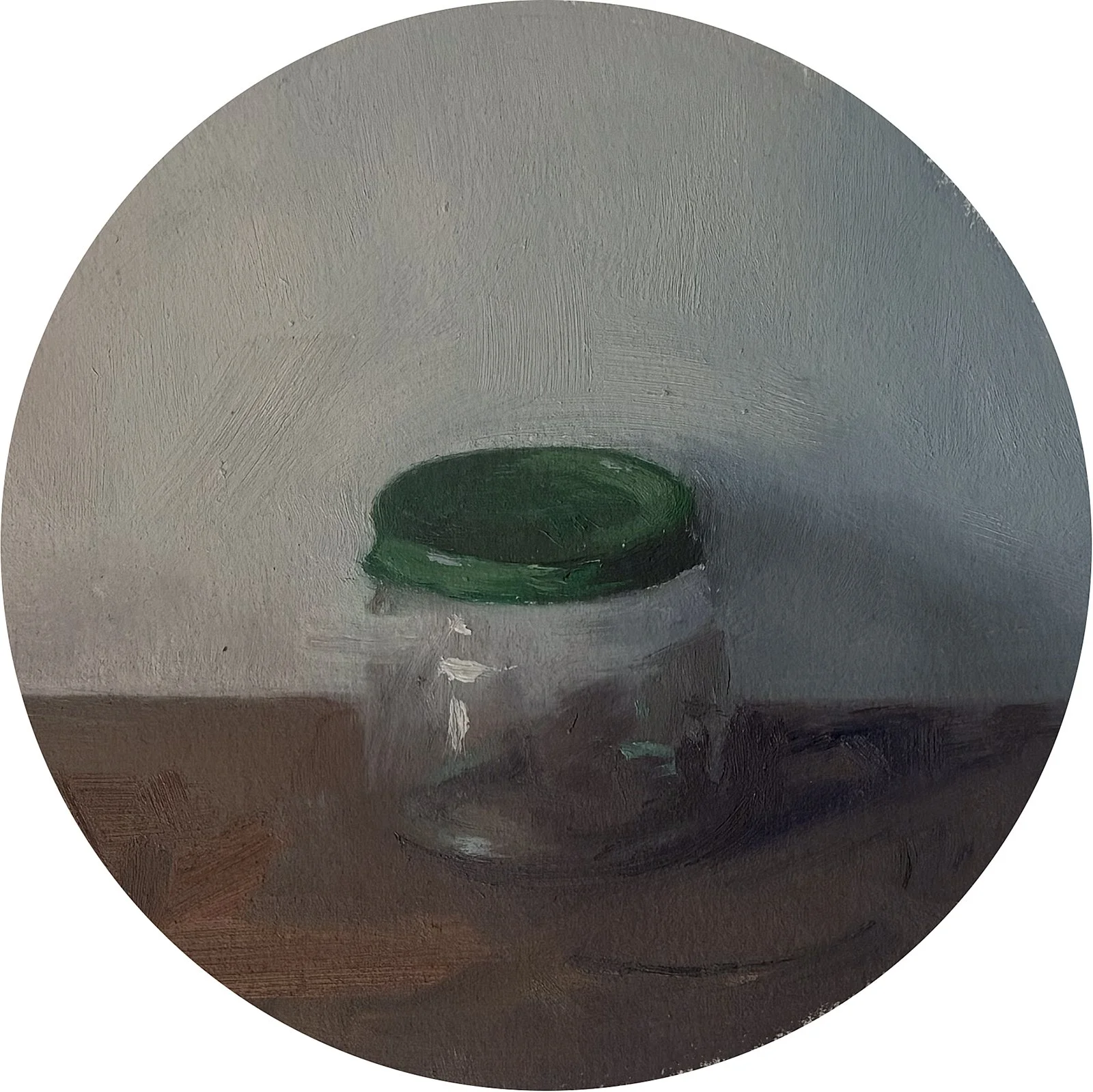 Whole, oil on paper on panel, 6" tondo