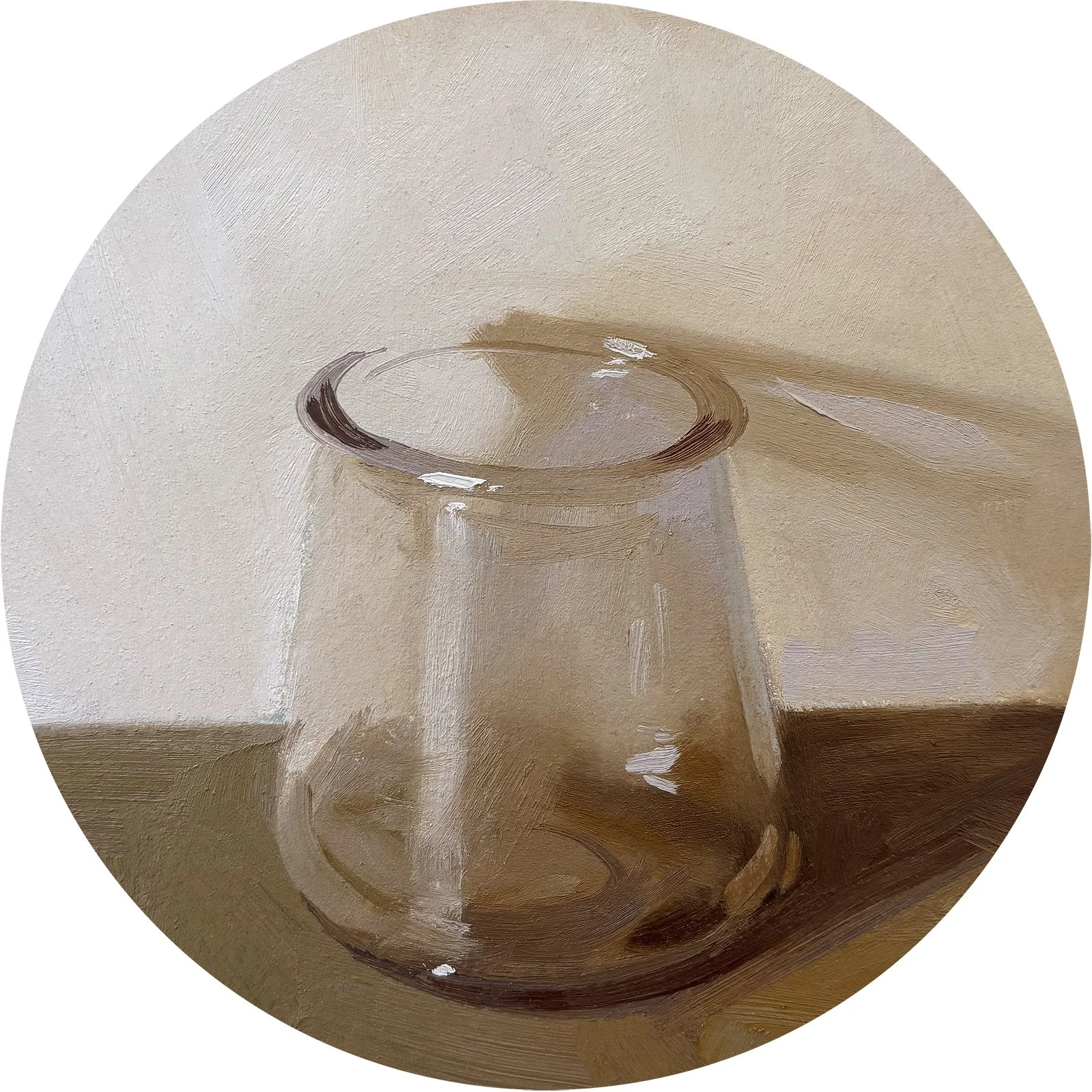 Patience, oil on paper on panel, 6" tondo