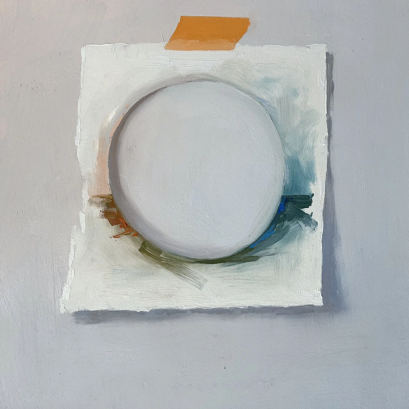 Twice Removed, oil on paper on panel, 14" x 14"