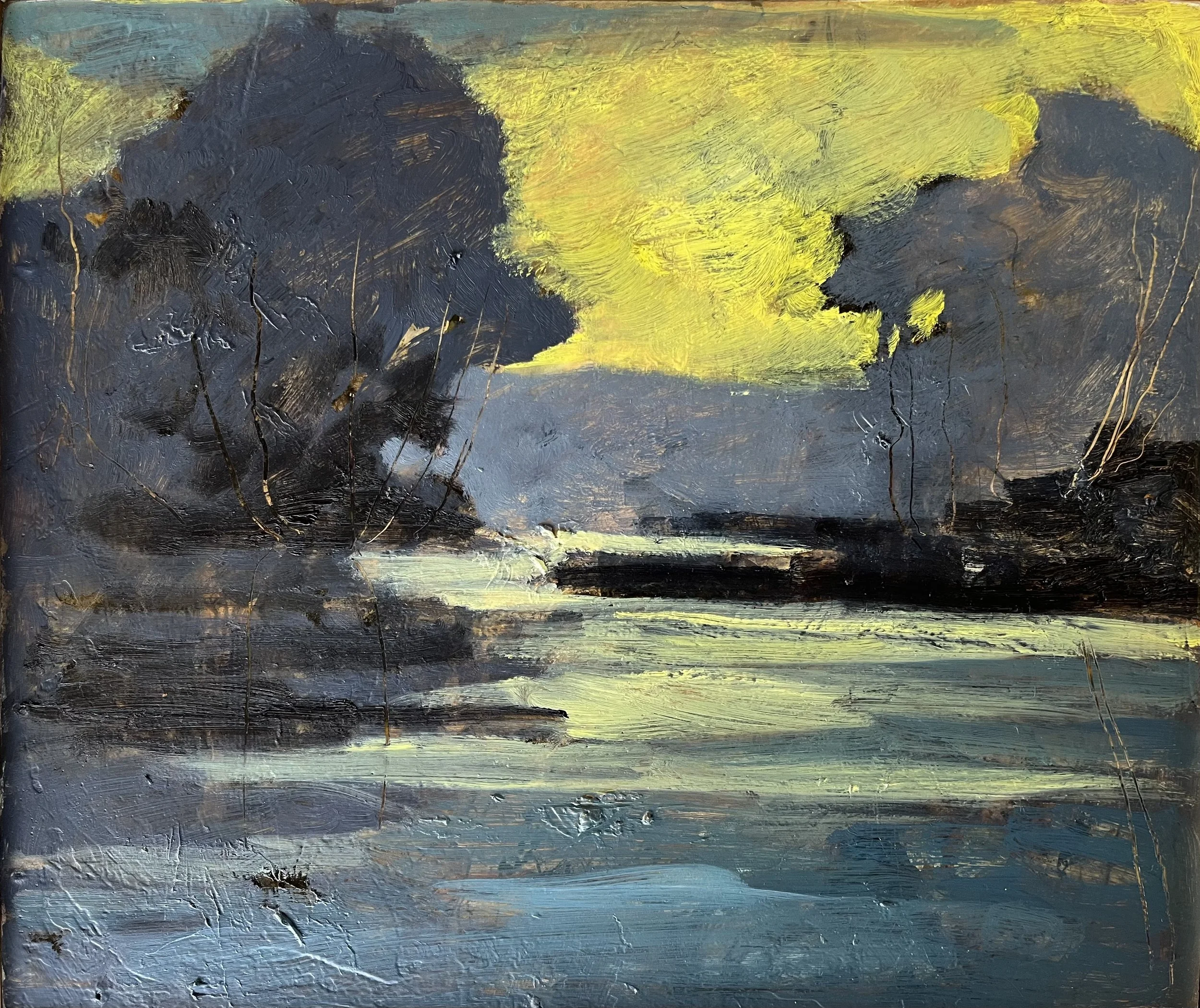 Yocona River/Winter, oil on panel, 11 x 13 inches