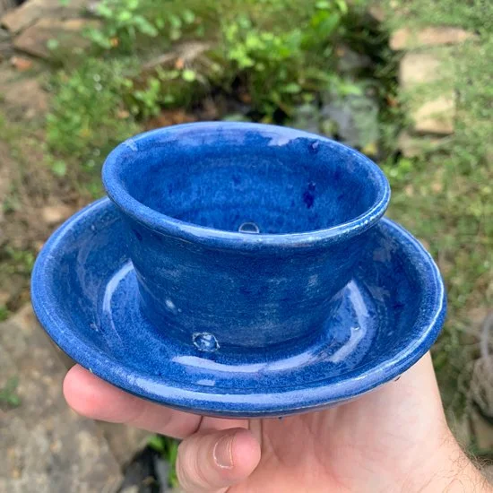 Ceramic Pinguicula planter bowl (Blue Opalescent)