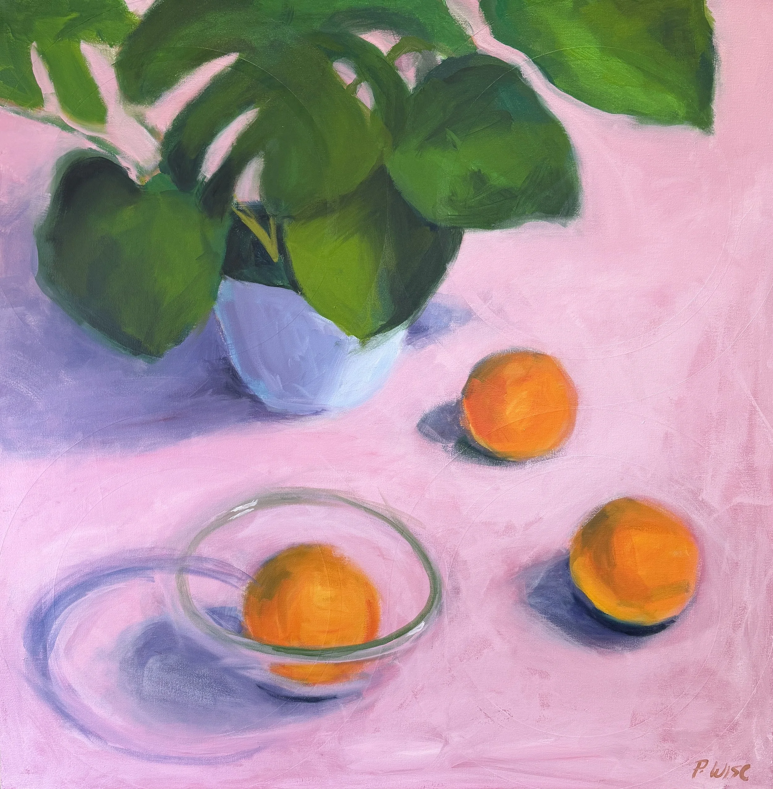Still life in Pink 2.JPG 48x48 in. Acrylic on canvas.JPG