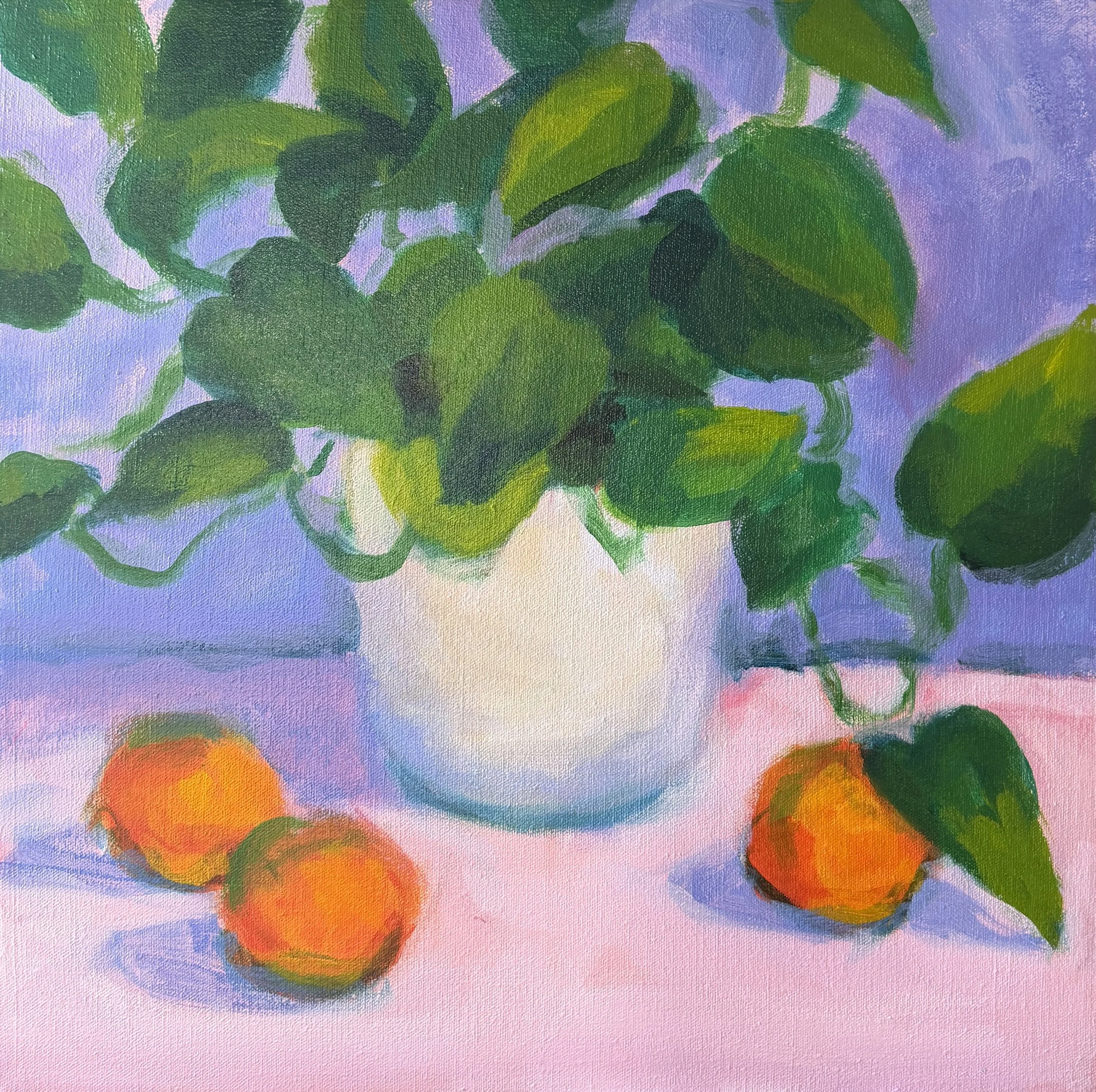 Potos (devils Ivy) with oranges- Acrylic on canvas 17"x17".jpg
