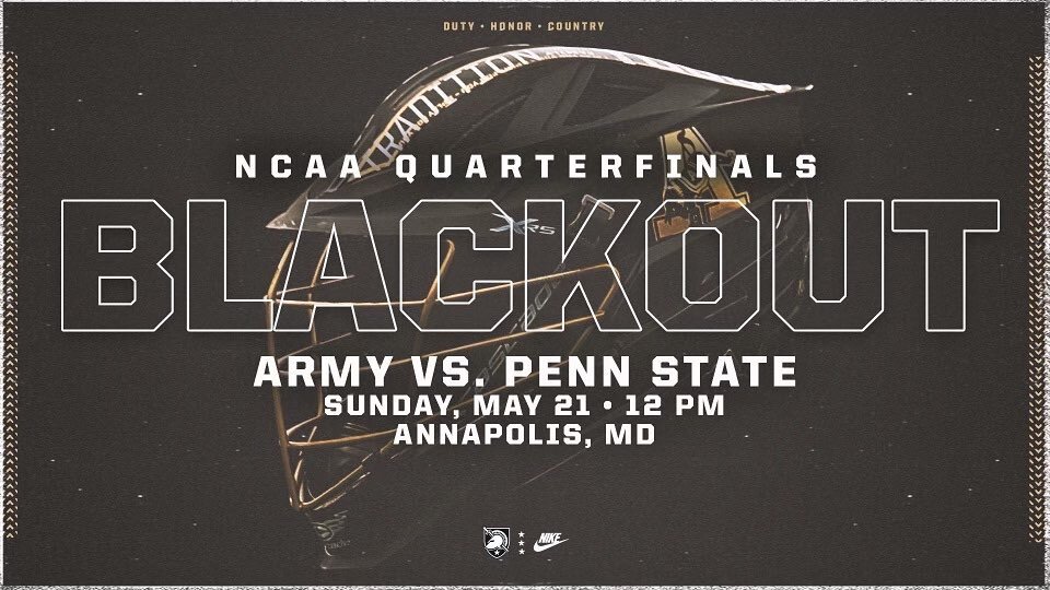 Who&rsquo;s coming to Annapolis on Sunday?

We&rsquo;re encouraging all Army fans to don black for our matchup vs. #5 Penn State.

#GoArmy | #FamilyToughnessTradition | #KeepTheChange