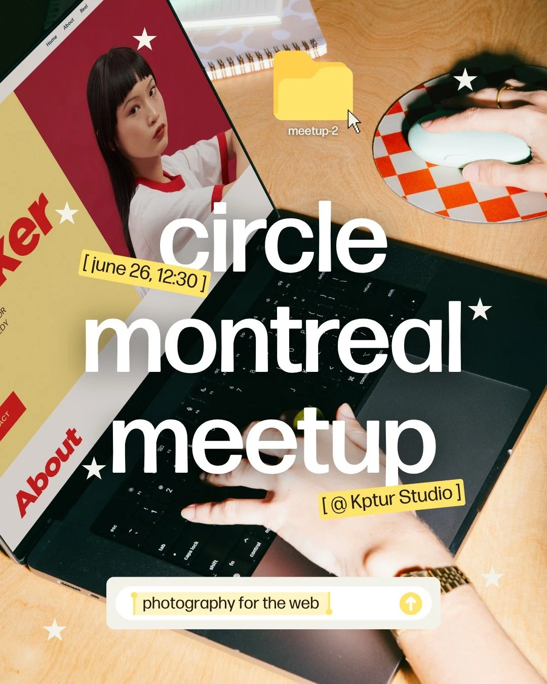 Circle Montreal is back for its second meetup, and with something even better!

If you know your site photos could be doing more work, you're trying to come up with an actual plan for client imagery, or you've just been meaning to update that headsho