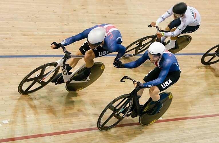Another delivery by the Milkman. On the final day of the Pan American Track Cycling Championships @peter__moore01 wins a thrilling Madison with partner @rakoooontz by winning multiple sprints and taking a lap on the field. By winning the Madison it b