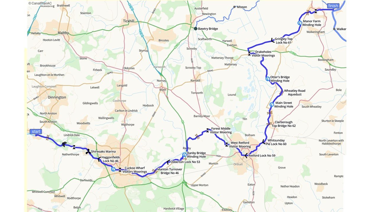  Map of the Chesterfield canal 